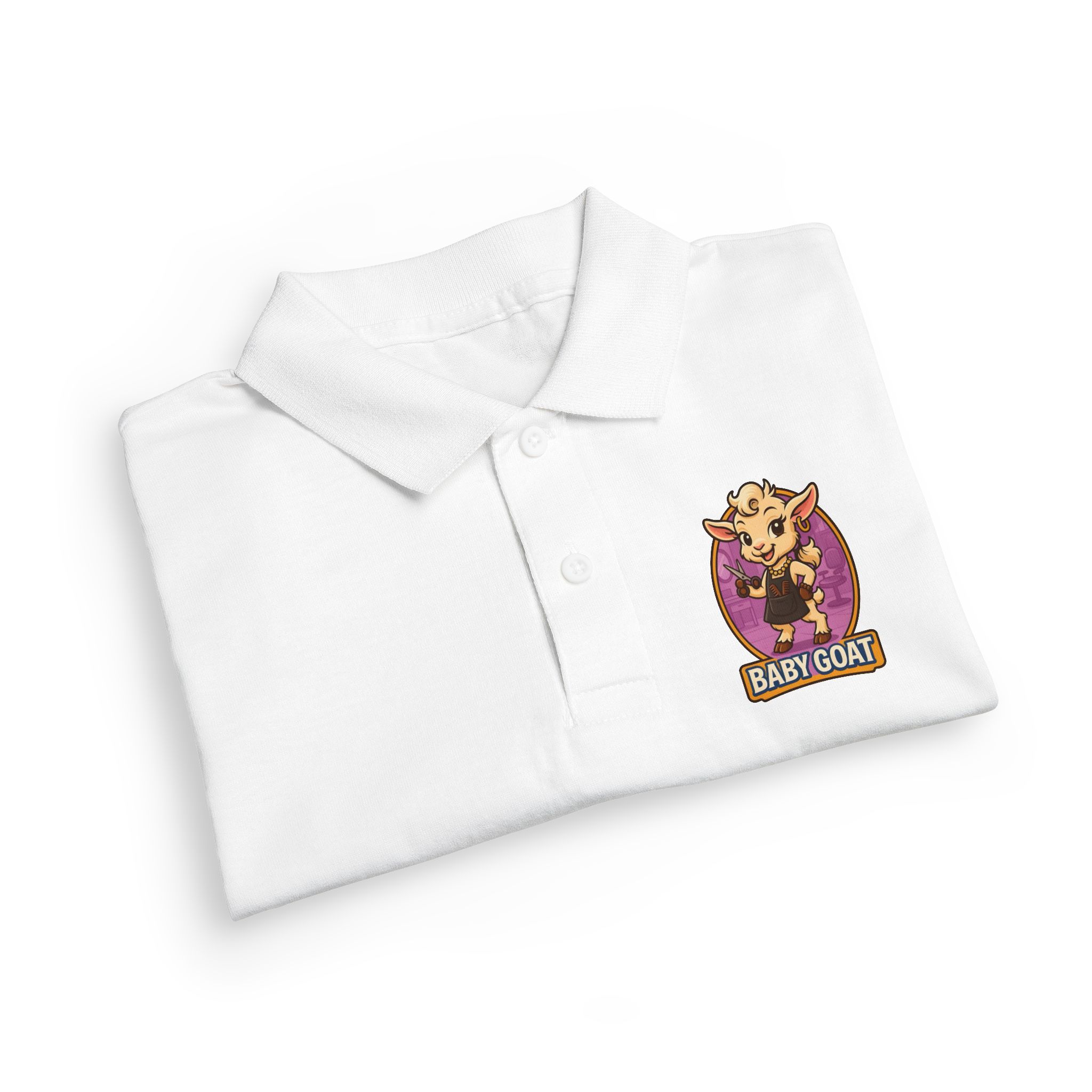 Joy the Stylist Youth Polo — Cute "Baby Goat" Embroidered Kids' School Polo - Image 3
