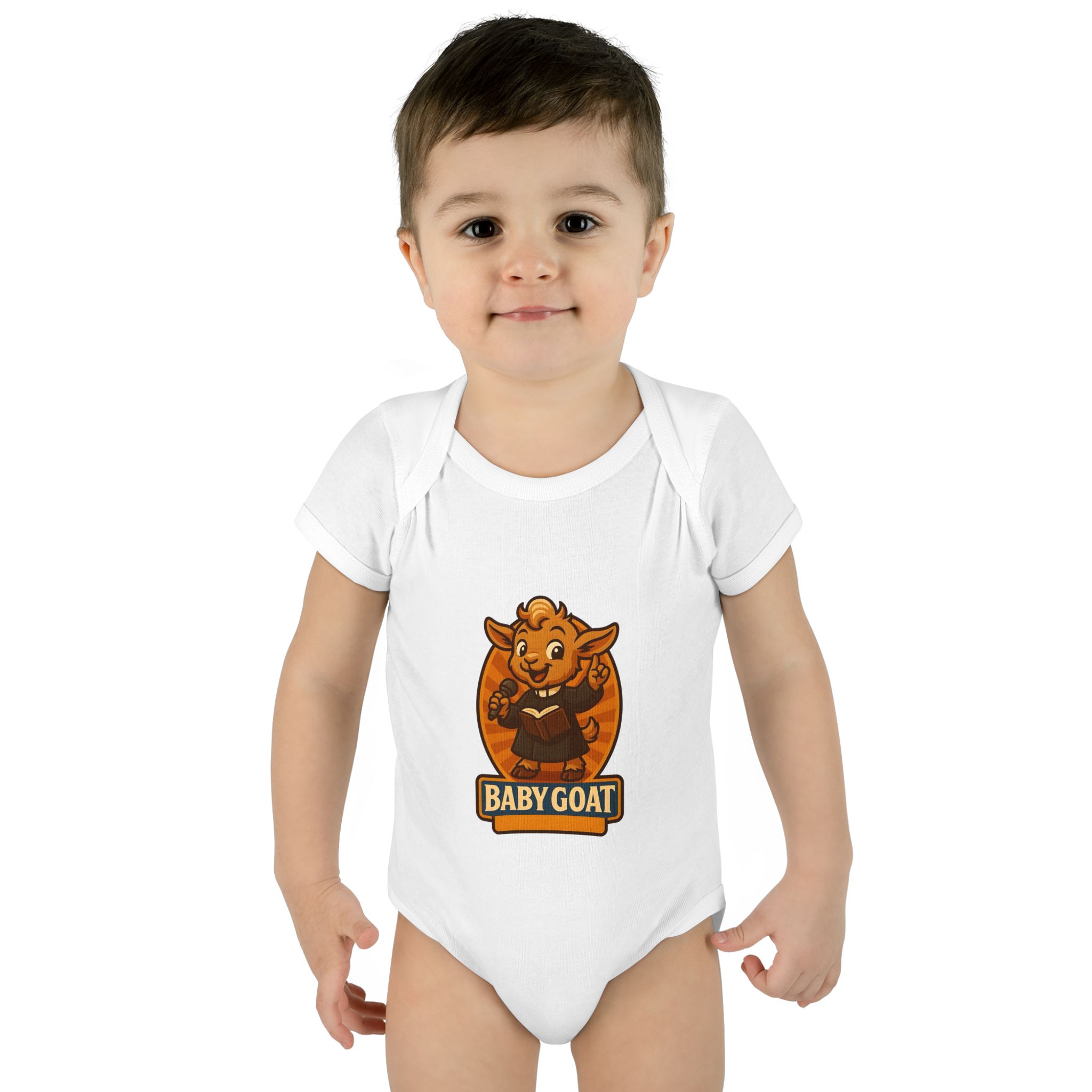 Baby Goat Infant Bodysuit – Cute Cartoon Kid Goat Graphic - Image 3