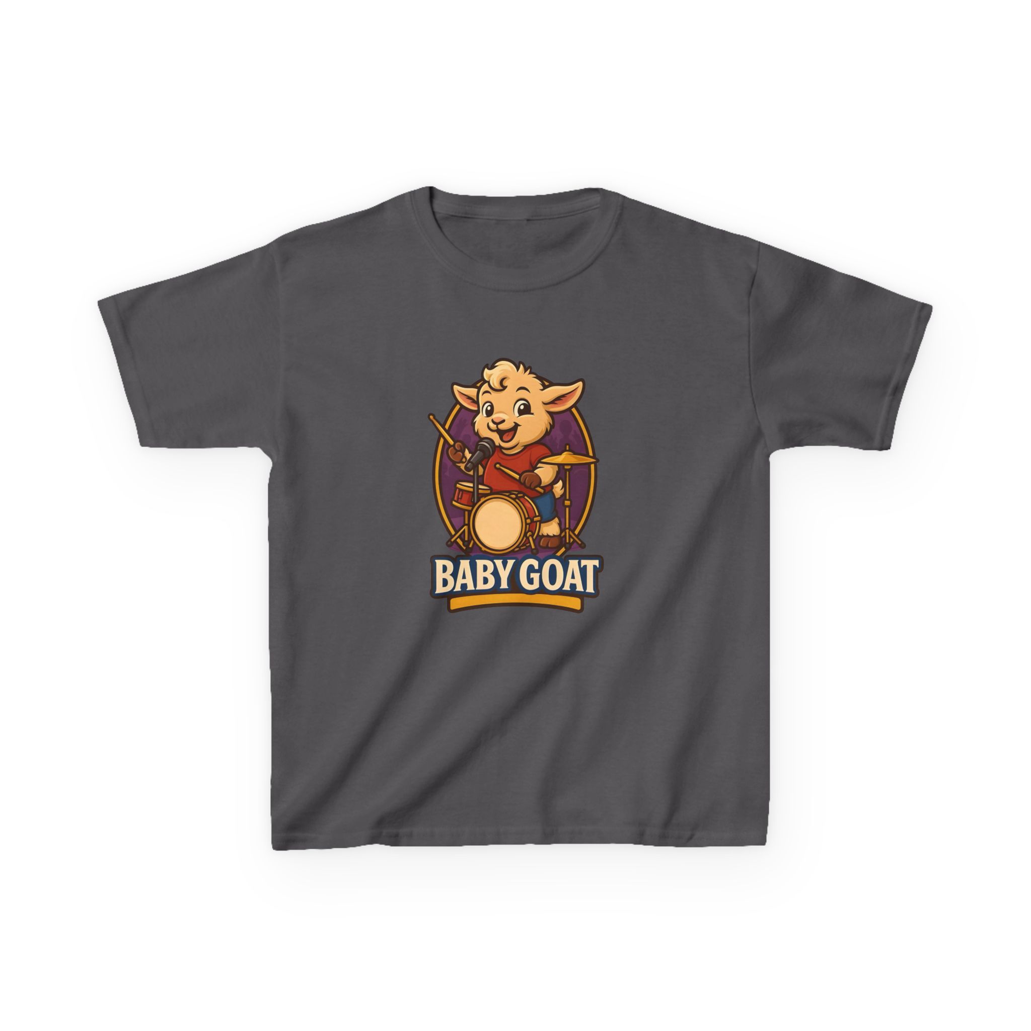 Kids T-Shirt — Cute 'Baby Goat' Cartoon Drum Player Tee for Toddlers - Image 9
