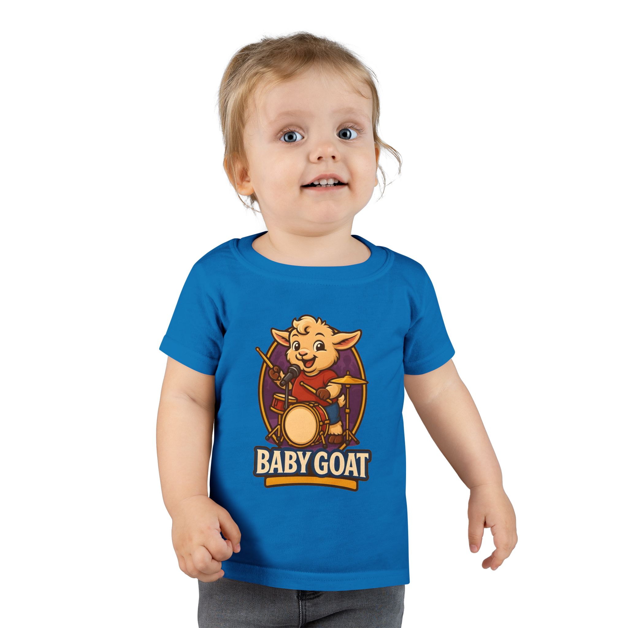 Baby Goat Toddler T-Shirt — Cute Drummer Kid Goat Graphic Tee - Image 9