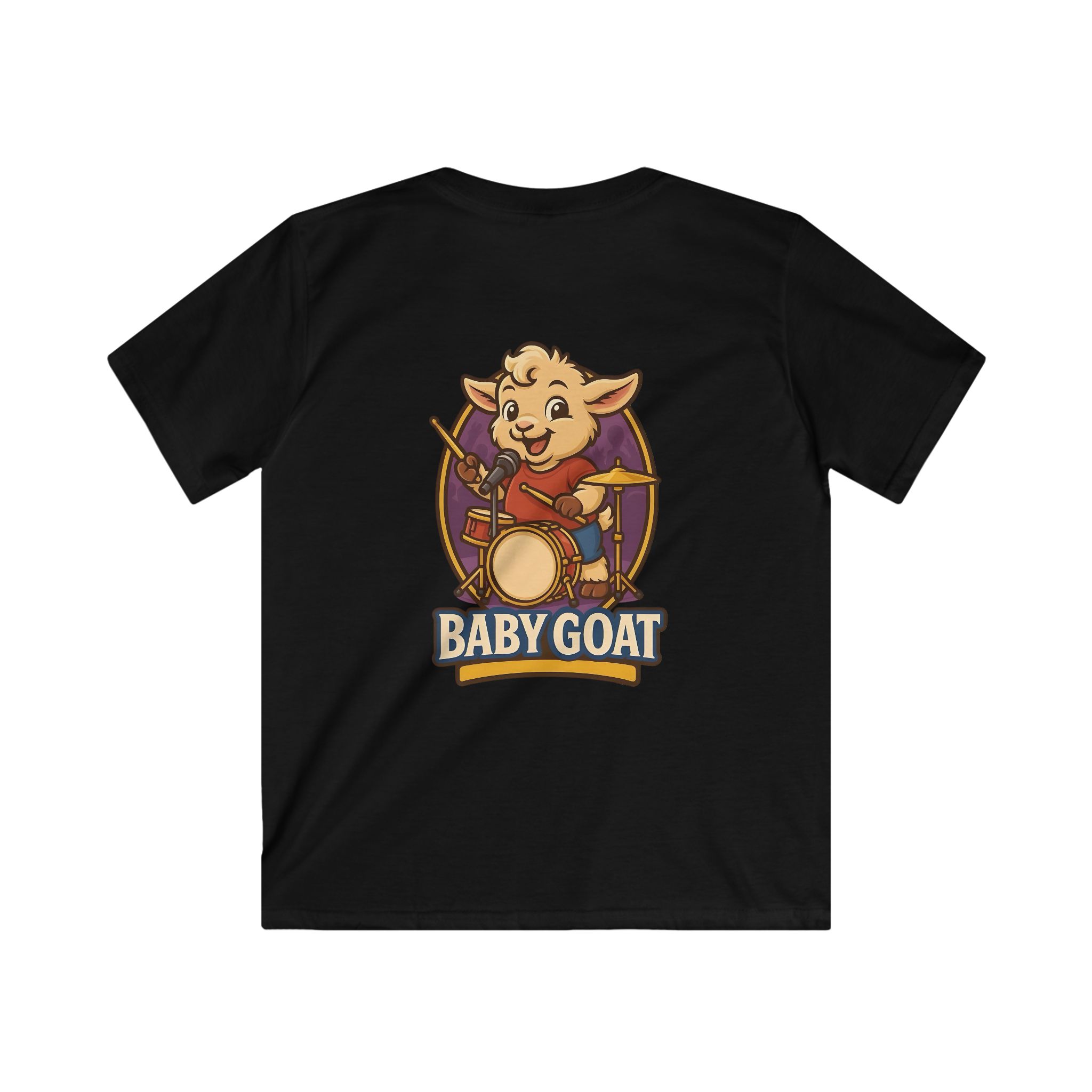 Kids Baby Goat Drummer Tee — Cute Animal Music Shirt for Toddlers - Image 2