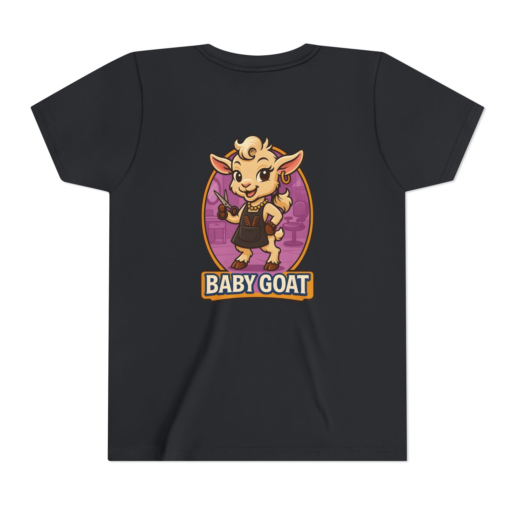 Joy the Stylist Baby Goat Youth T‑Shirt — Cute Cartoon Kid Tee with 'Baby Goat' Text - Image 10