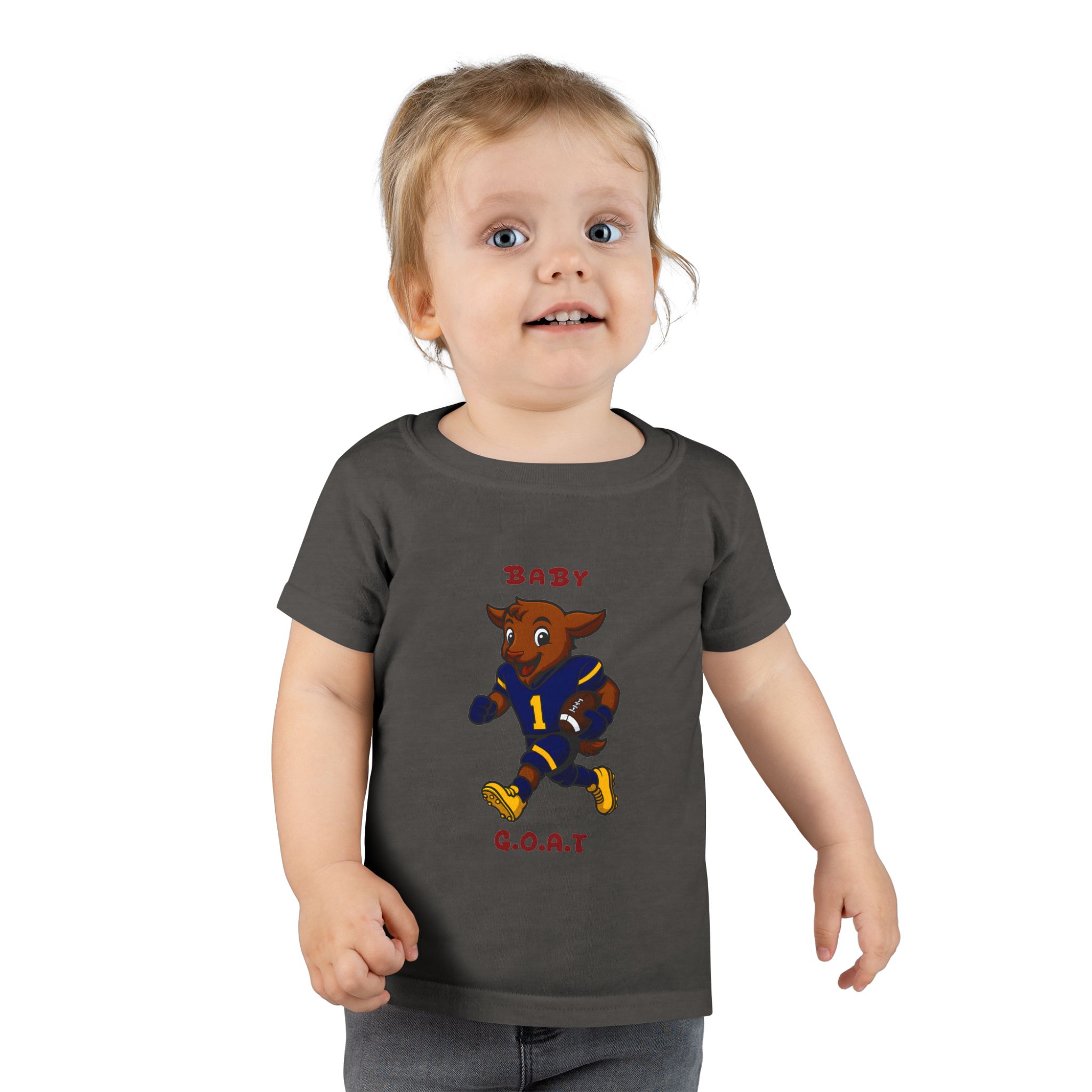 Davon The Touchdown Star In Action Baby G.O.A.T. Toddler T-Shirt — Cute Goat Football Player Kids Tee - Image 9