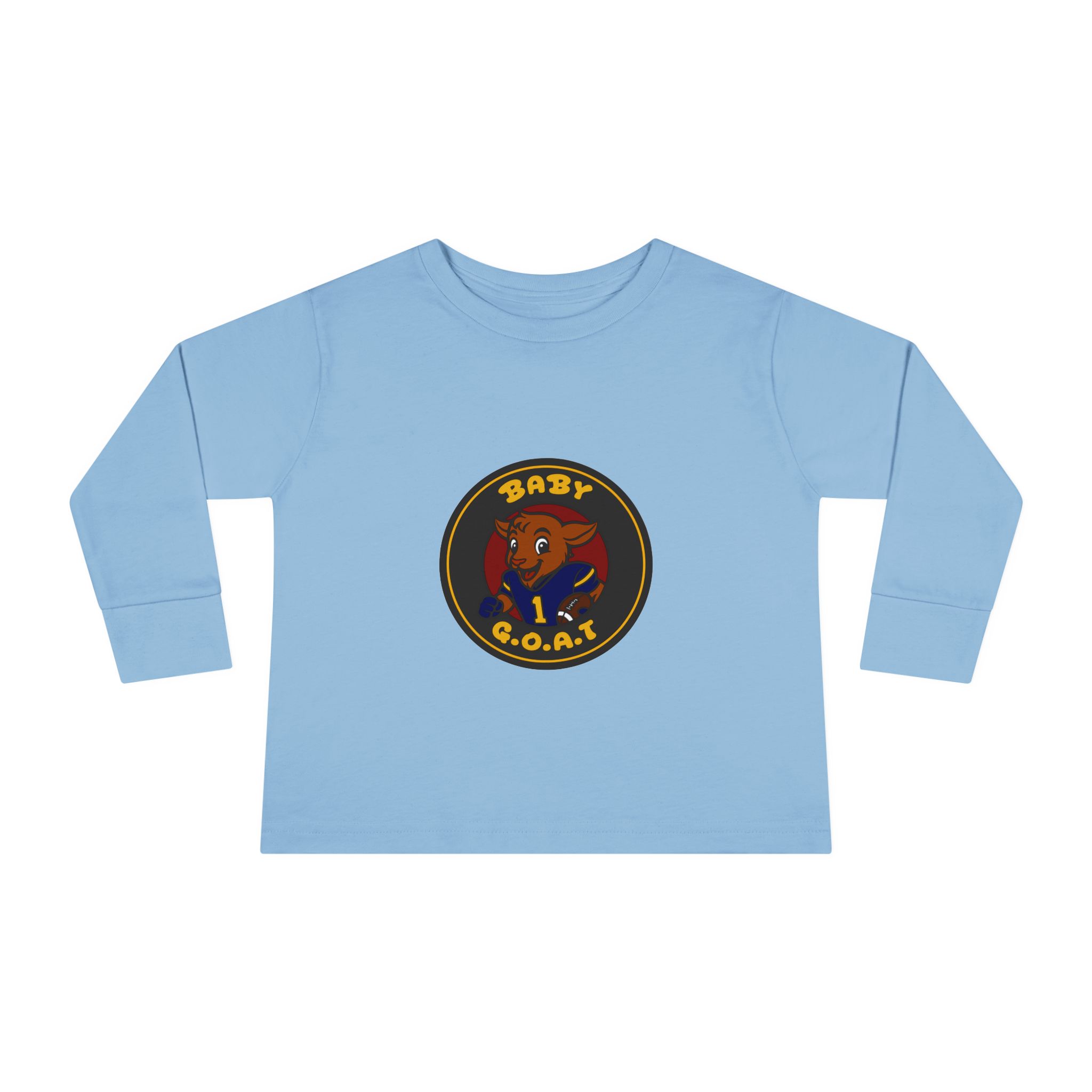 Davon The Touchdown Star Toddler Long Sleeve Tee — "Baby G.O.A.T." Goat Graphic Shirt for Kids - Image 5