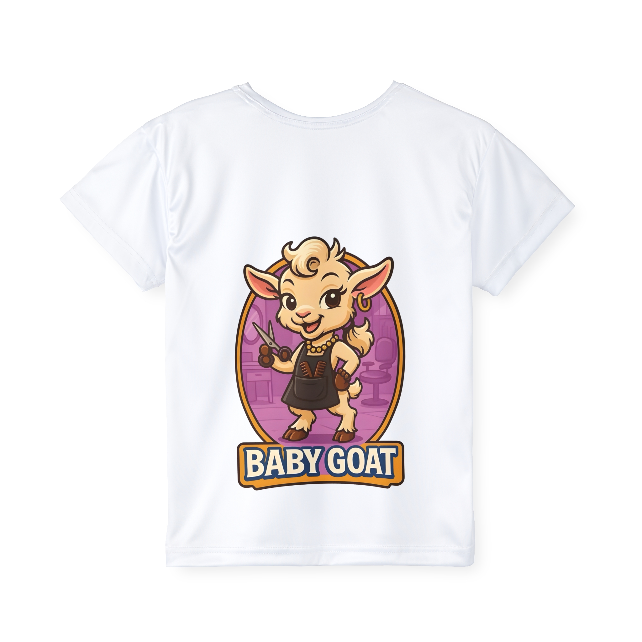 Joy the Stylist Kids Jersey — Cute “Baby Goat” Cartoon Sports Tee - Image 2
