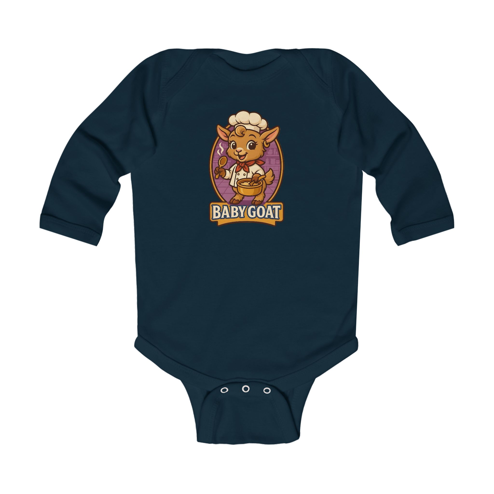 Baby Goat Infant Bodysuit — Cute Cartoon Kid Goat Graphic - Image 3