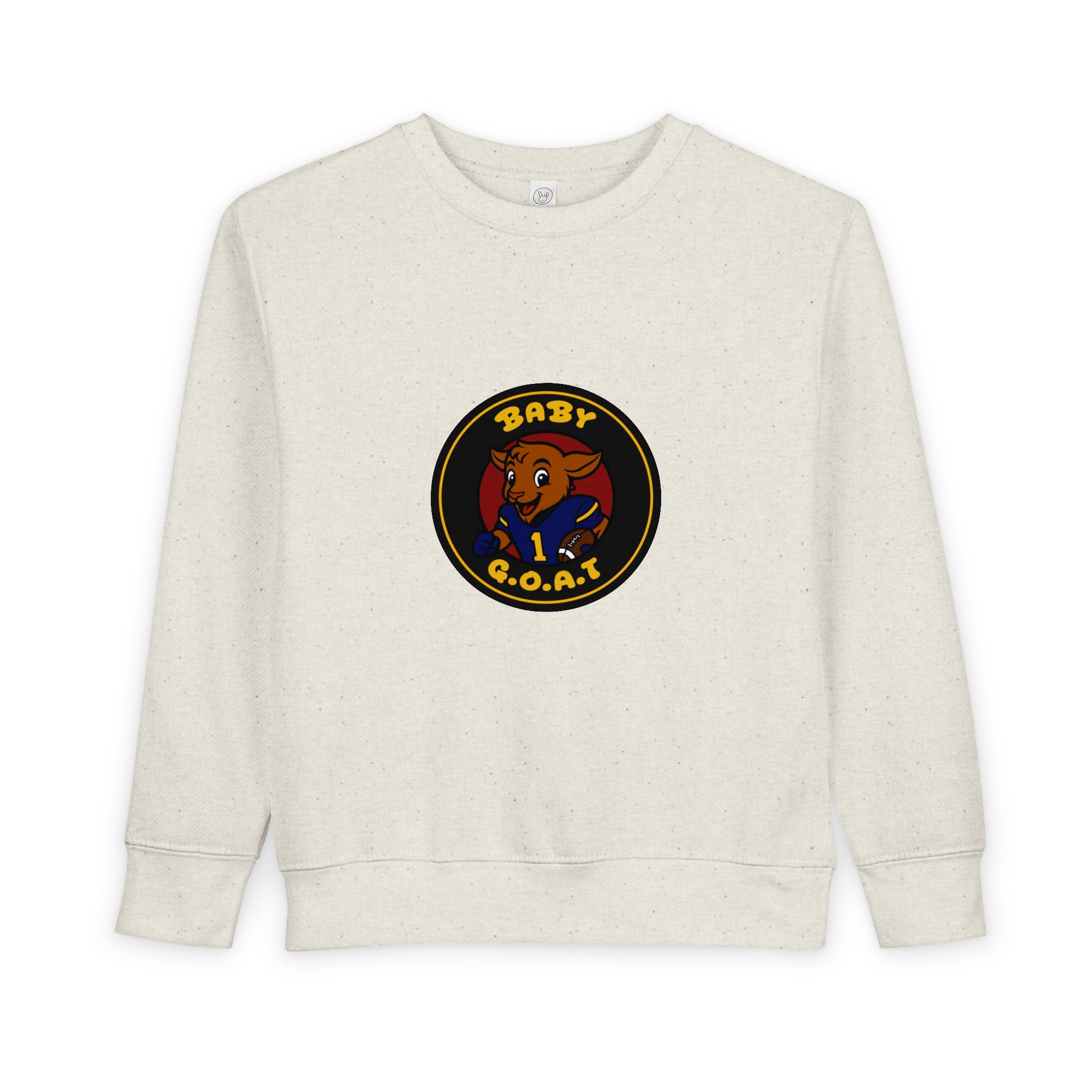 Davon The Touchdown Star Toddler Sweatshirt — 'Baby G.O.A.T.' Cute Goat Patch Crewneck for Kids