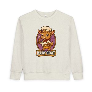 Baby Goat Toddler Sweatshirt — Cute Cartoon Goat Chef Graphic