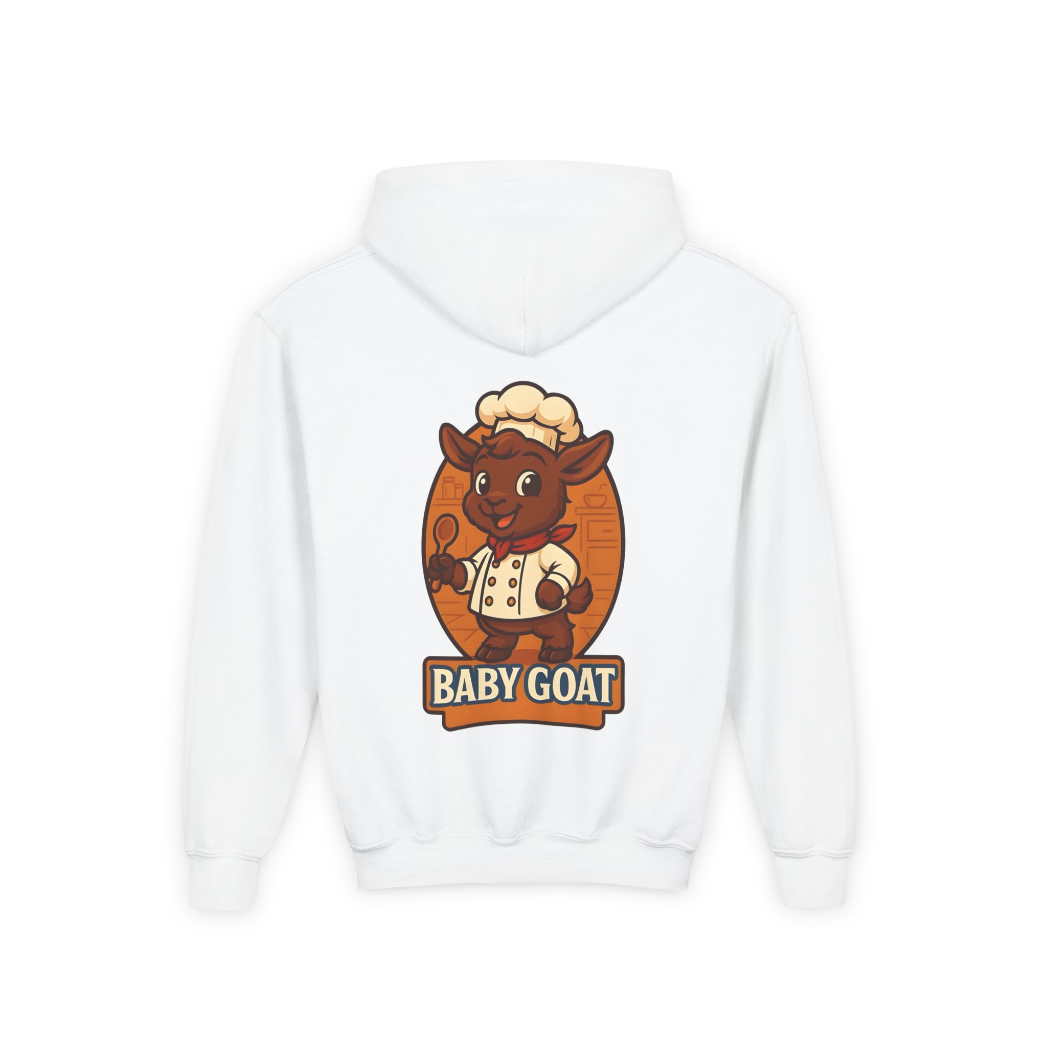 Charlie the Chef Youth Hoodie — Cute 'Baby Goat' Chef Graphic Sweatshirt for Kids - Image 2