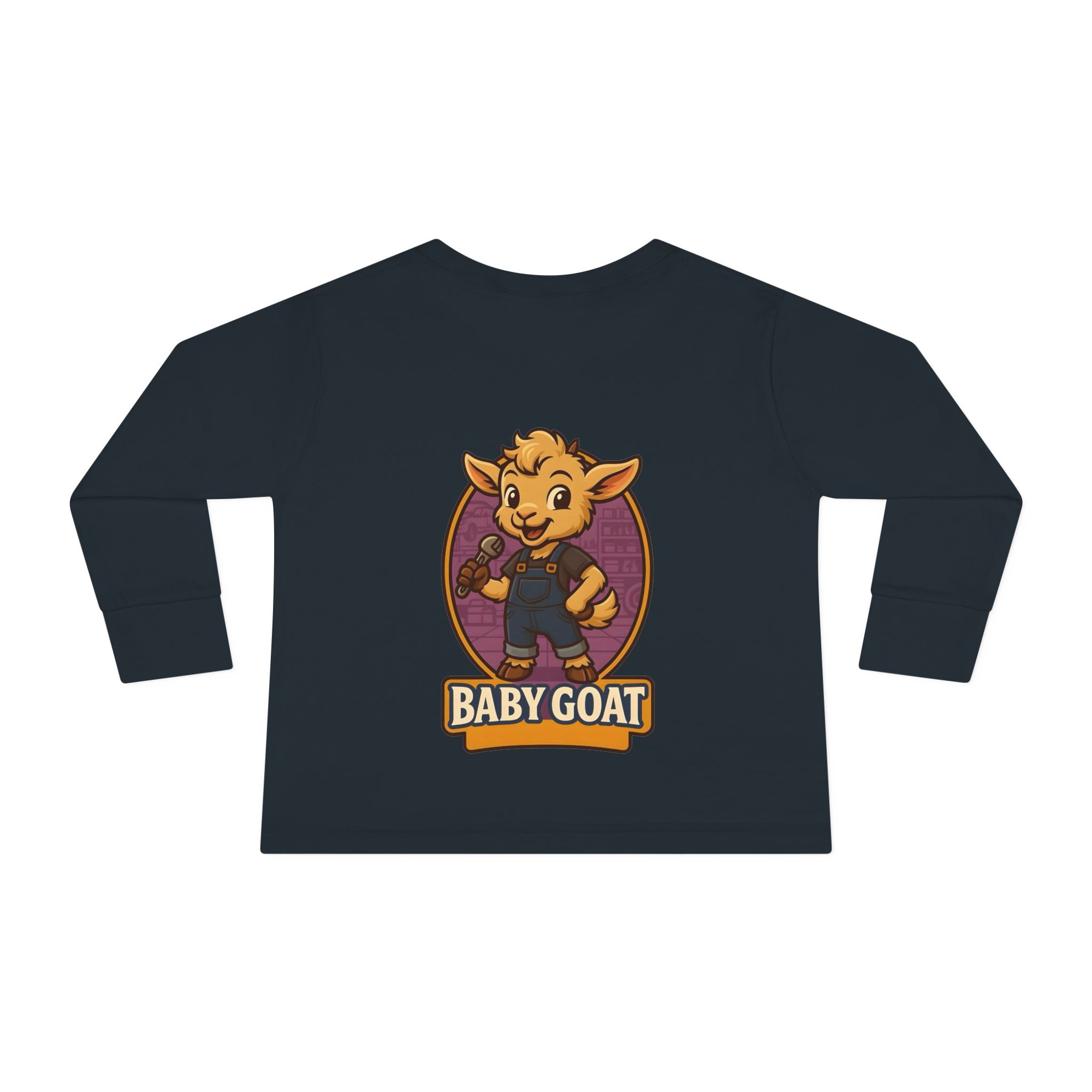 Toddler Long Sleeve Tee — Cute 'Baby Goat' Cartoon Kids Shirt - Image 14