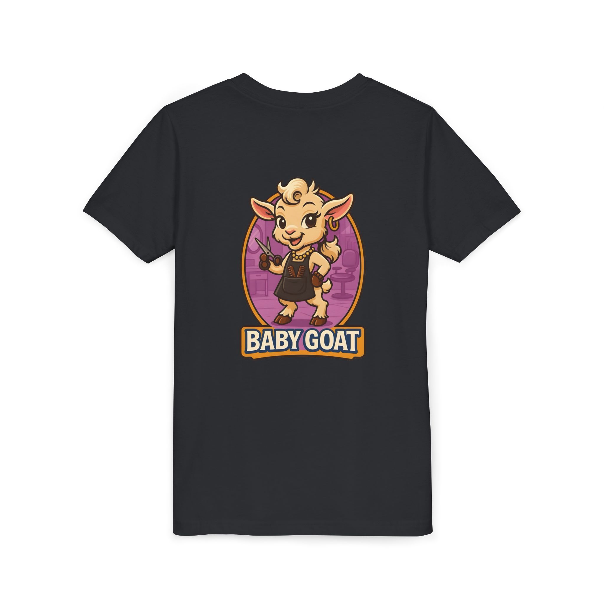 Joy the Stylist Baby Goat Youth T‑Shirt — Cute Cartoon Kid Tee with 'Baby Goat' Text - Image 12