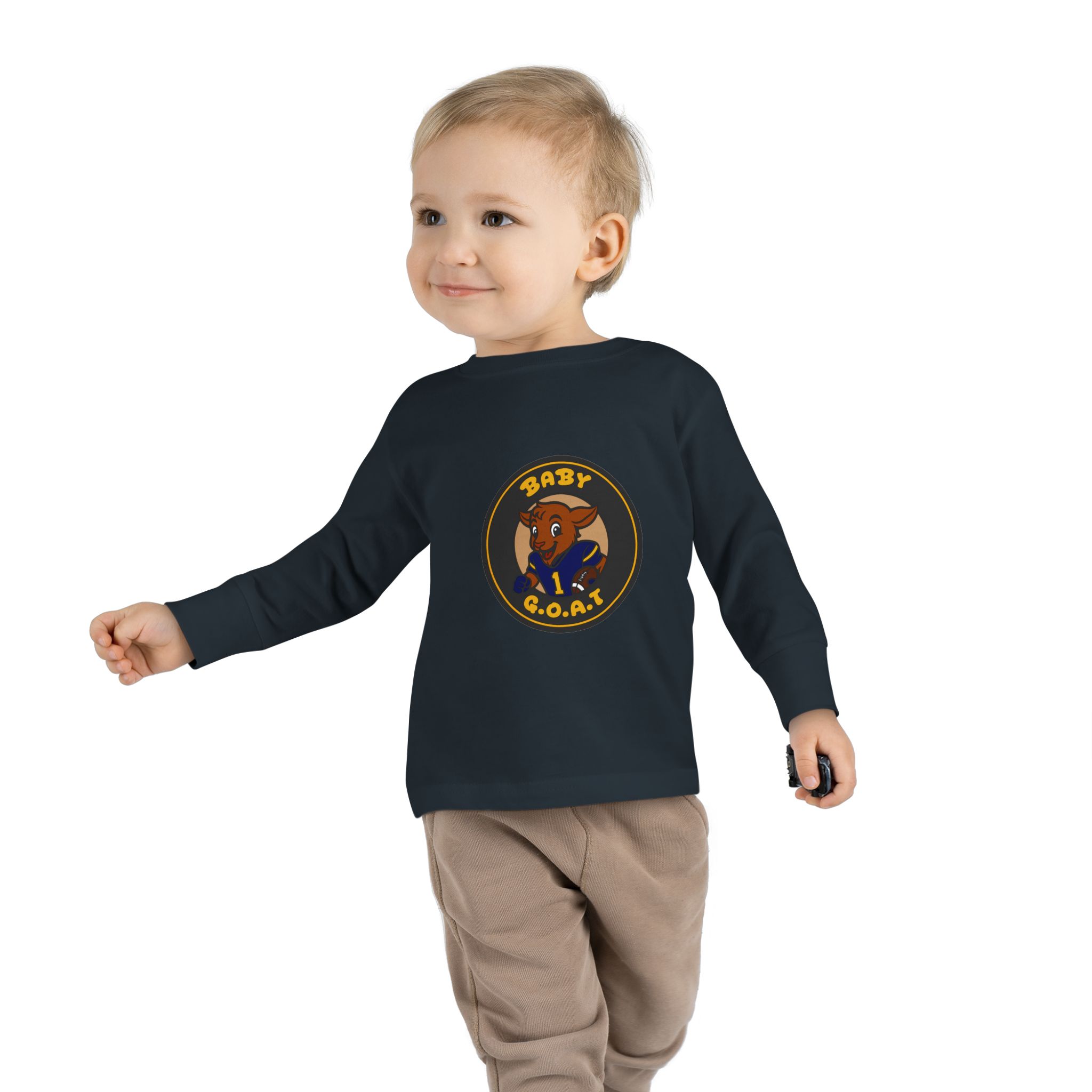 Davon The Touchdown Star Yello Background Baby G.O.A.T. Toddler Long Sleeve Tee — Cute Goat Athlete Graphic - Image 11