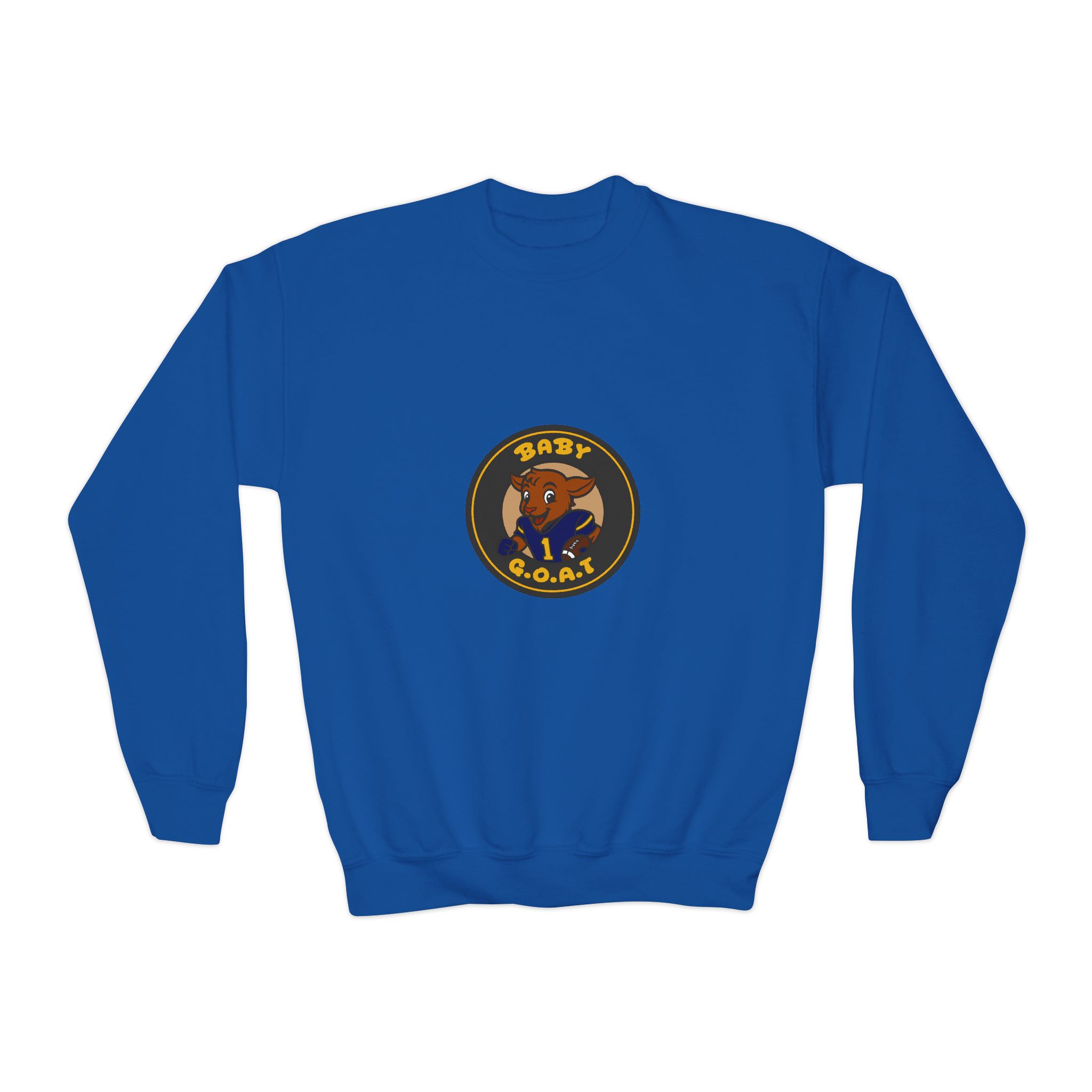 Davon The Touchdown Star Yello Background Youth Crewneck Sweatshirt — "Baby G.O.A.T." Cartoon Goat Logo - Image 13