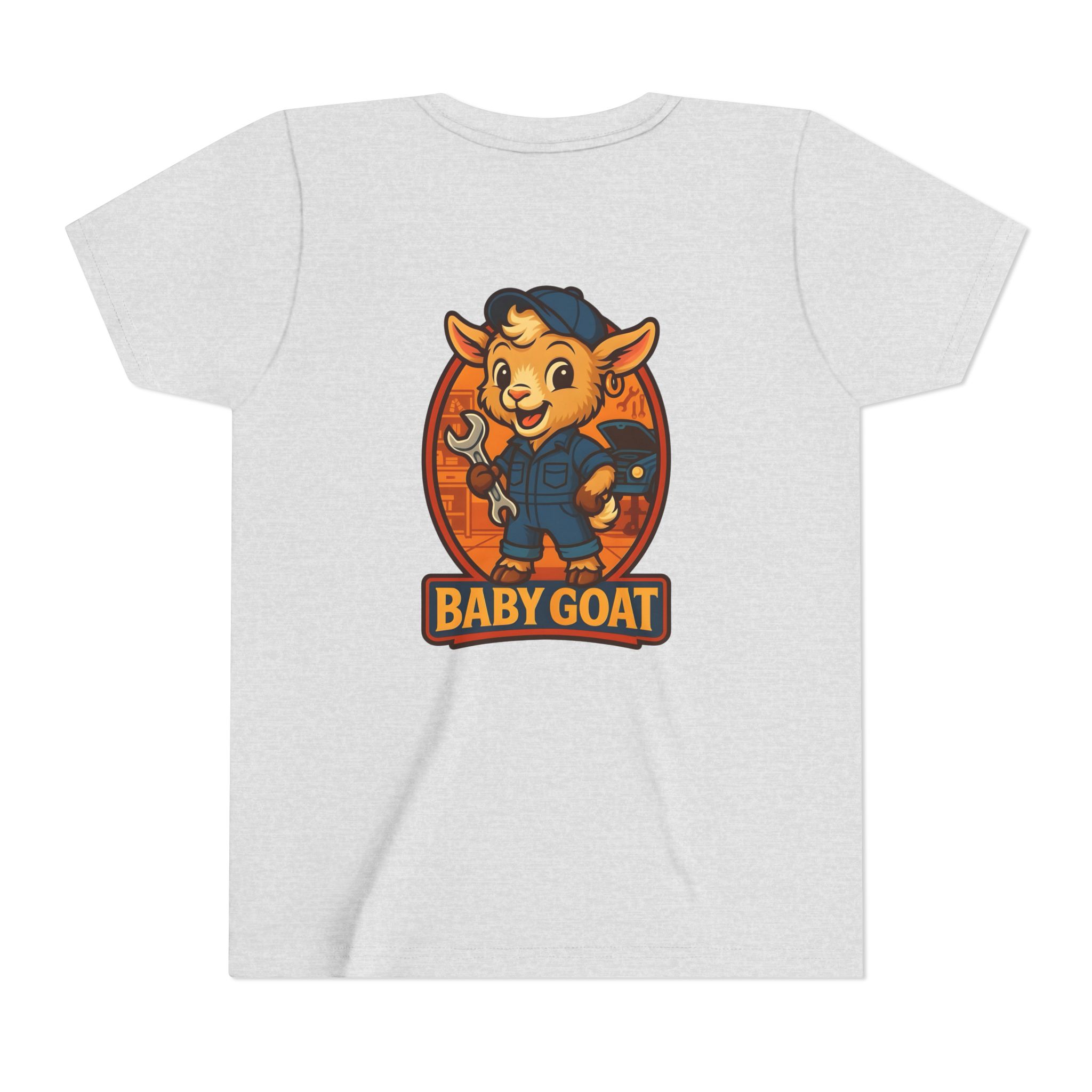 Ollie the Auto Helper Baby Goat Kids T‑Shirt – Cute Mechanic Kid Cartoon Tee - Image 6