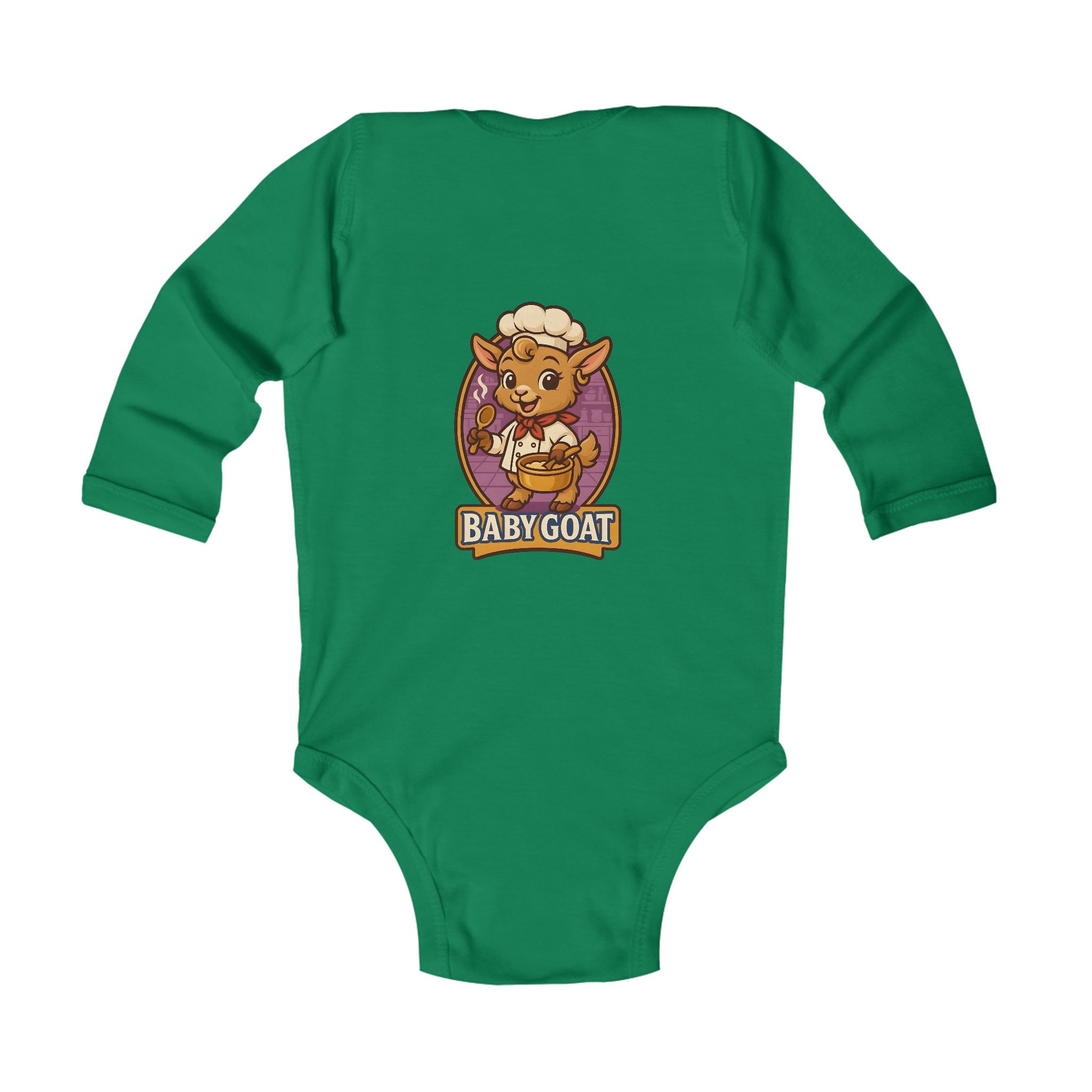 Baby Goat Infant Bodysuit — Cute Cartoon Kid Goat Graphic - Image 2