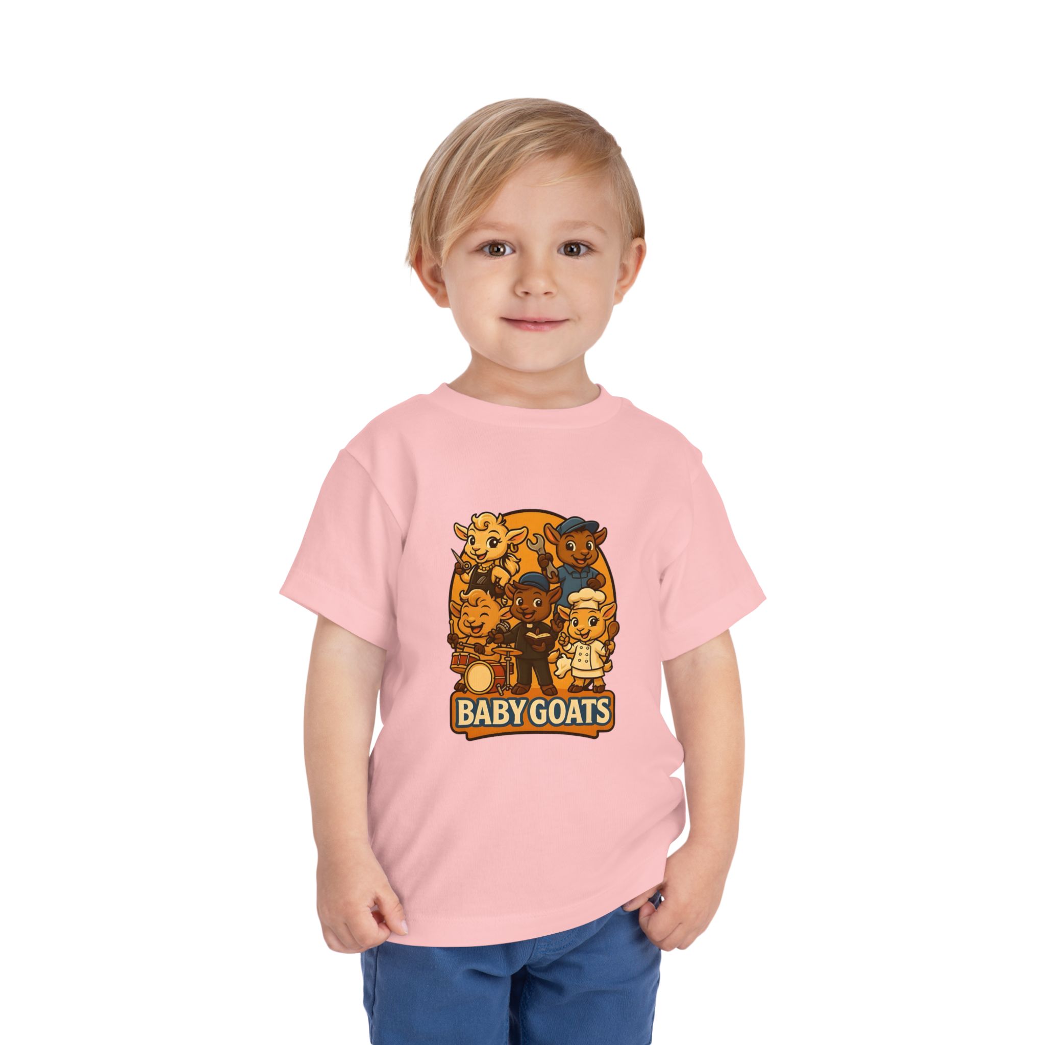 Little Dreamers Toddler Tee — Baby GOATS Cartoon Family - Image 18