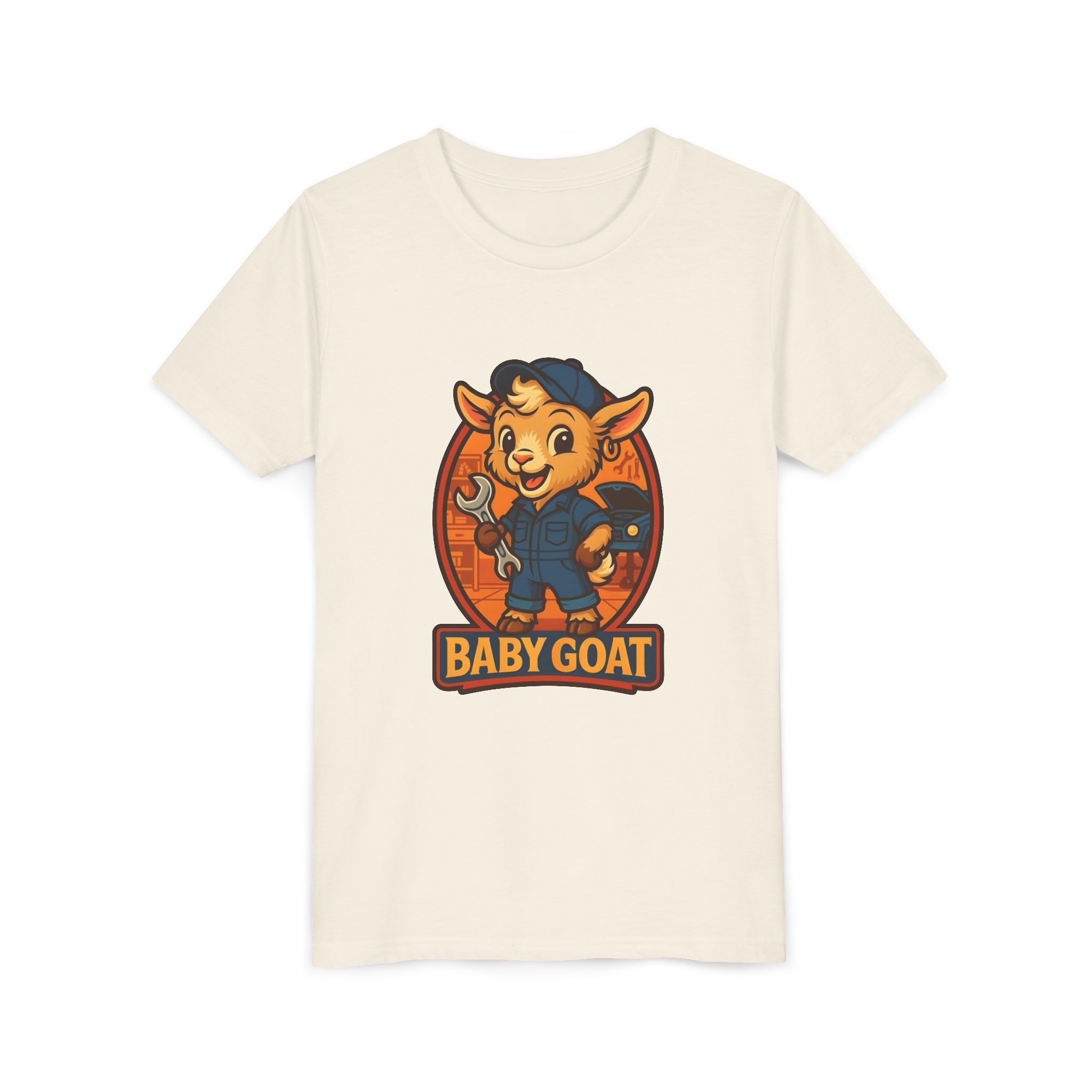 Ollie the Auto Helper Baby Goat Kids T‑Shirt – Cute Mechanic Kid Cartoon Tee - Image 15