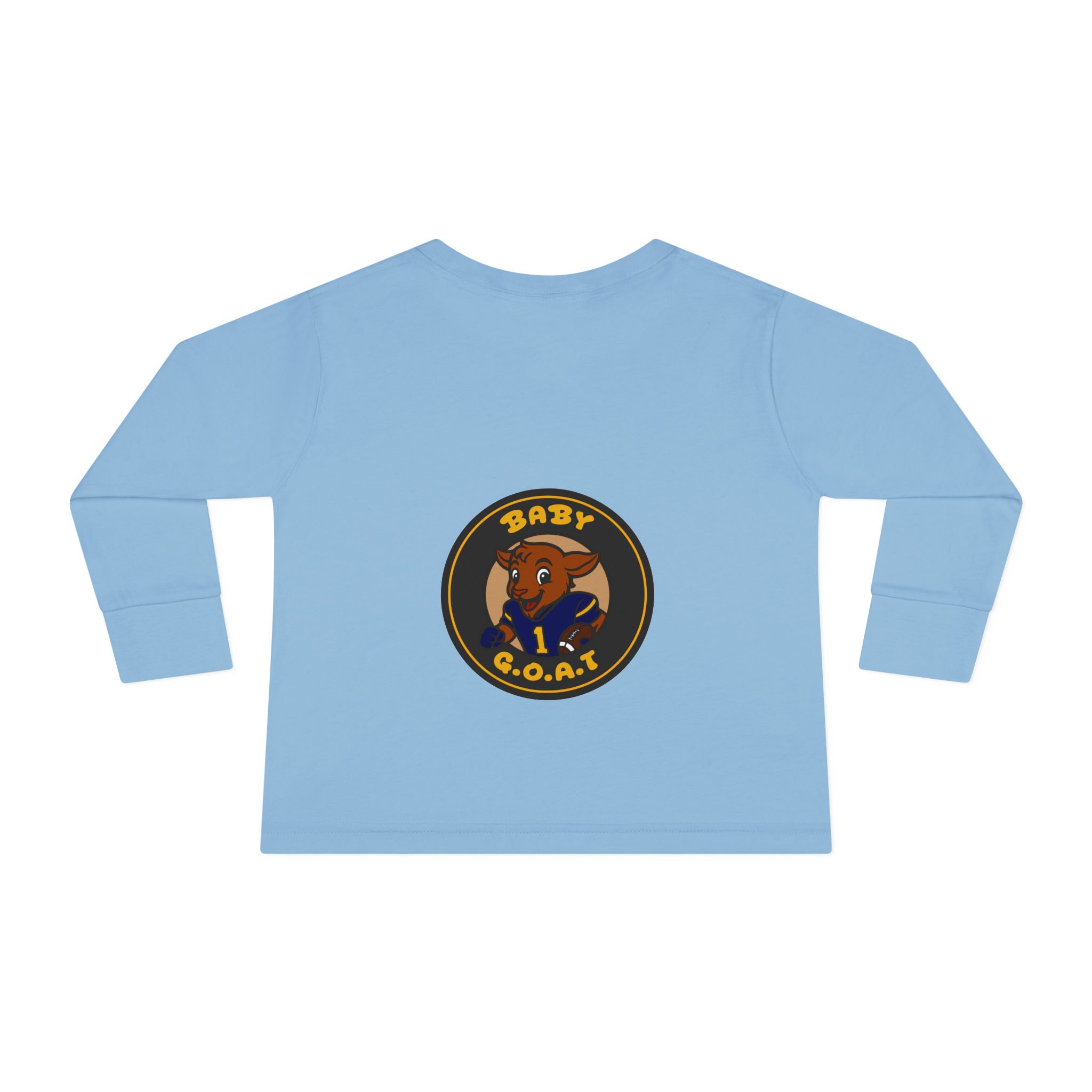 Davon The Touchdown Star Yello Background Baby G.O.A.T. Toddler Long Sleeve Tee — Cute Goat Athlete Graphic - Image 6