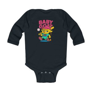 Skye the Cool Queen Baby Goat Infant Long Sleeve Bodysuit – Cute Cartoon Kid Graphic