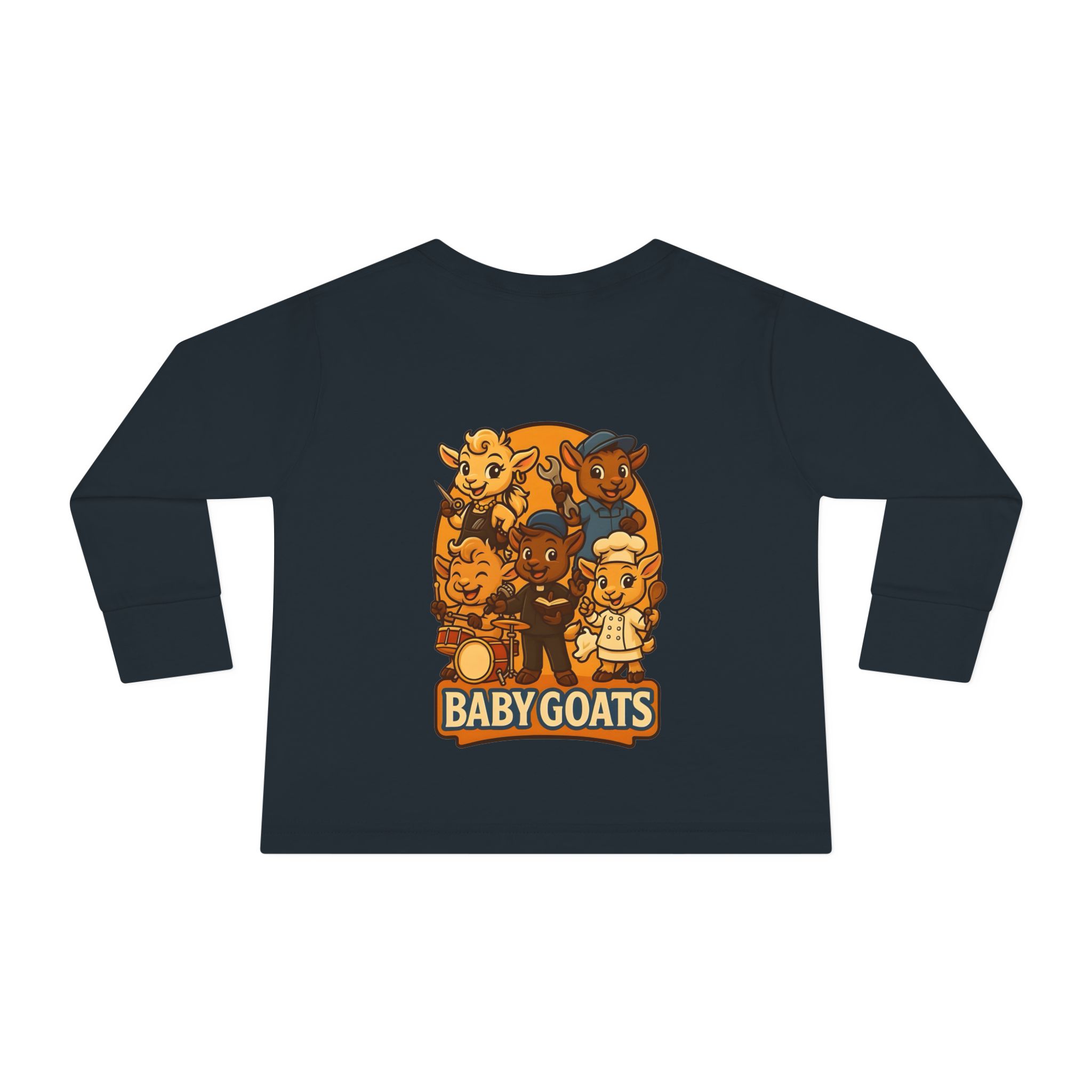 Toddler Tee — 'Baby Goats' Cute Cartoon Goat Kids Long Sleeve Shirt - Image 10