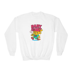Skye the Cool Queen Youth Crewneck Sweatshirt — "Baby Goat" Retro Cartoon Graphic