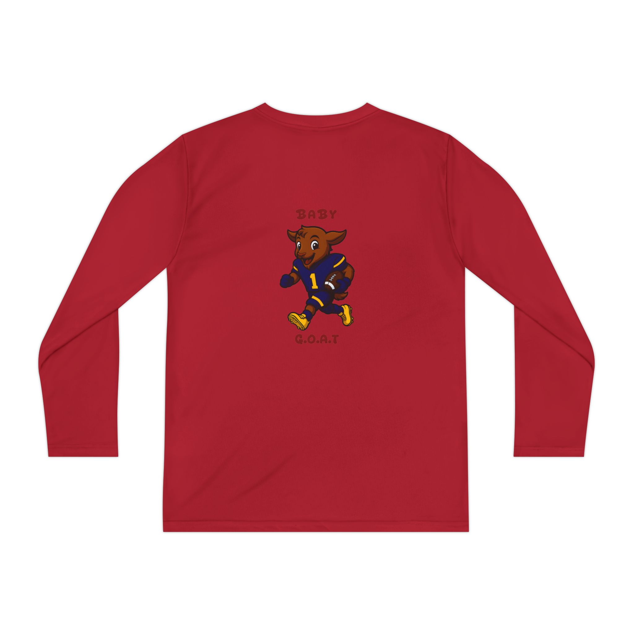 Davon The Touchdown Star In Action Youth GOAT Football Long Sleeve Tee — Baby G.O.A.T. Player Graphic - Image 14
