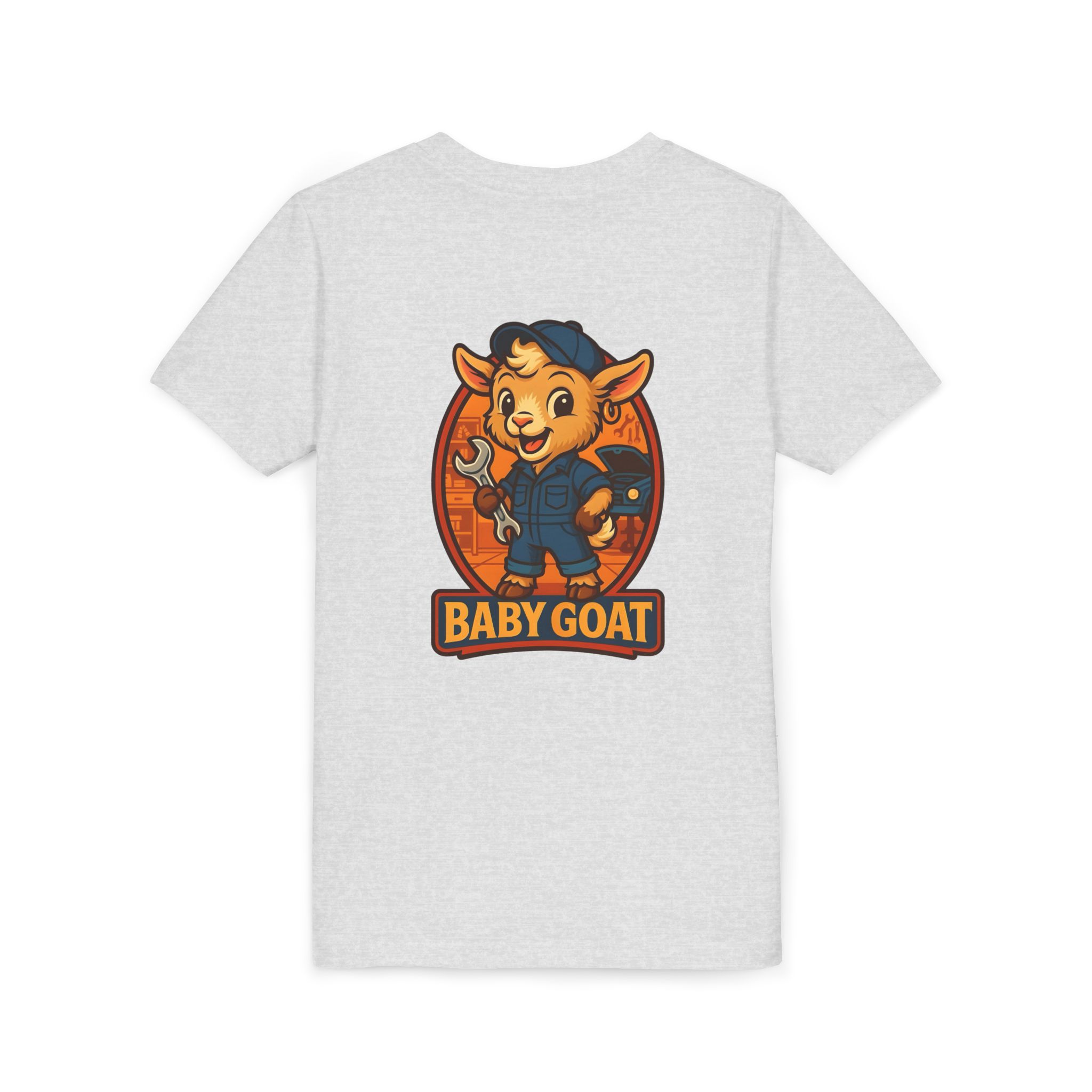 Ollie the Auto Helper Baby Goat Kids T‑Shirt – Cute Mechanic Kid Cartoon Tee - Image 8