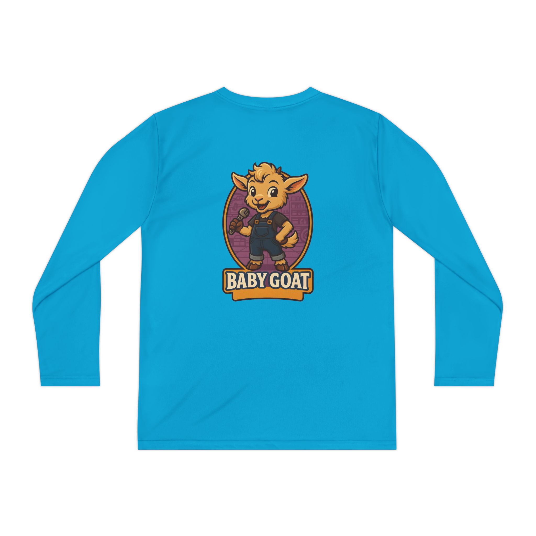 Ollie the Fix-It Baby Goat Youth Long Sleeve Tee — Cute Cartoon Kid’s 'Baby Goat' Shirt - Image 10