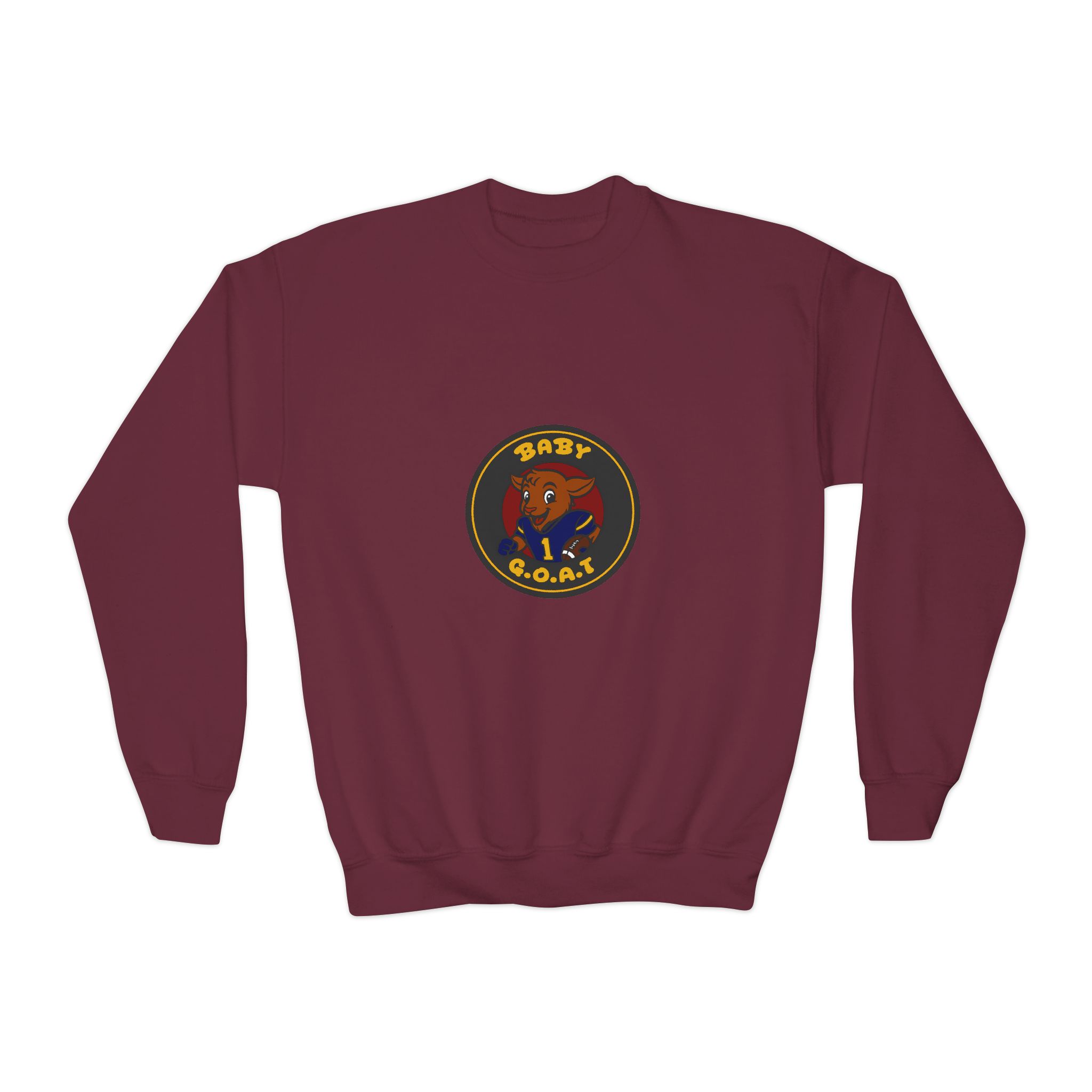 Davon The Touchdown Star Youth Crewneck Sweatshirt — 'Baby G.O.A.T.' Cartoon Goat Graphic - Image 9