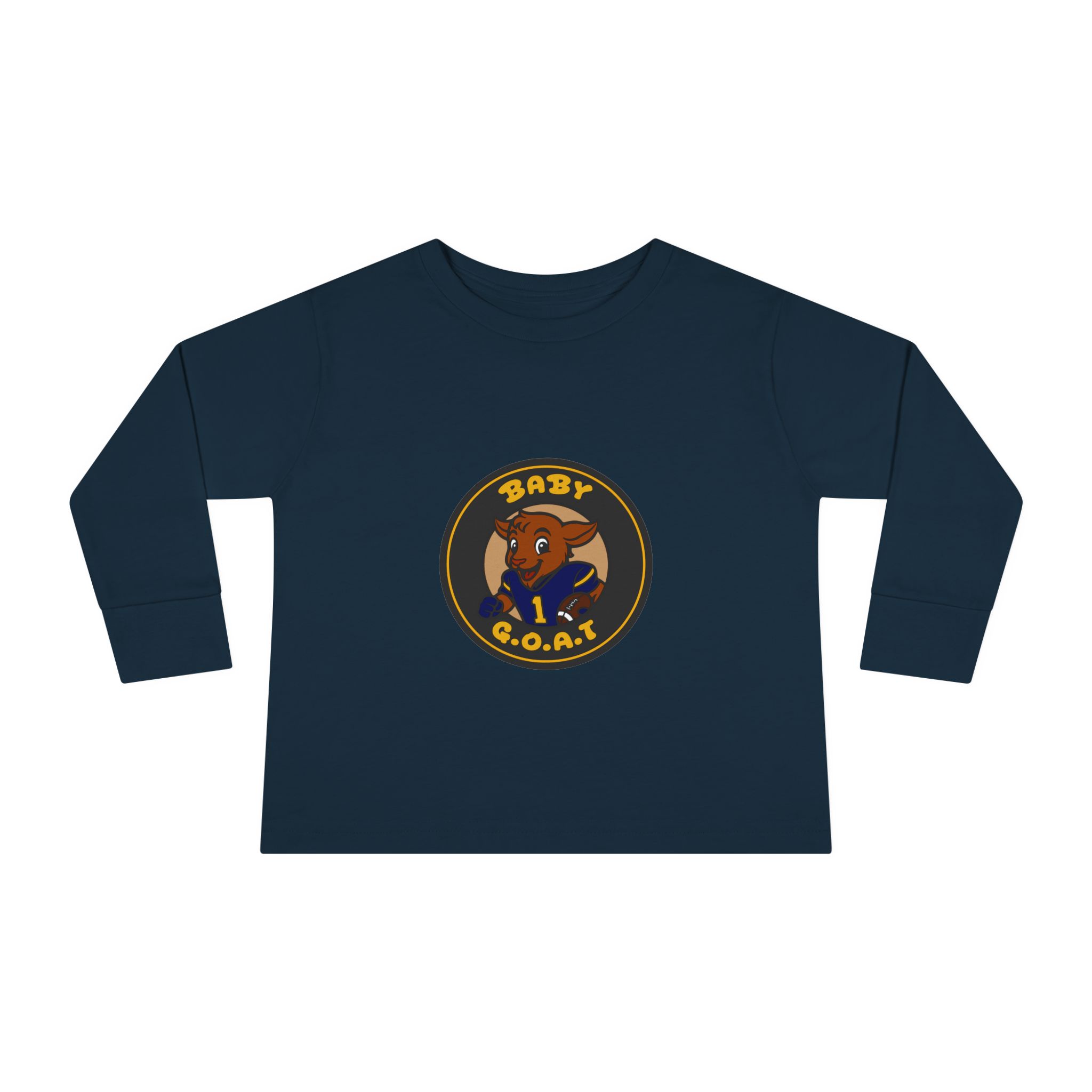 Davon The Touchdown Star Yello Background Baby G.O.A.T. Toddler Long Sleeve Tee — Cute Goat Athlete Graphic - Image 13
