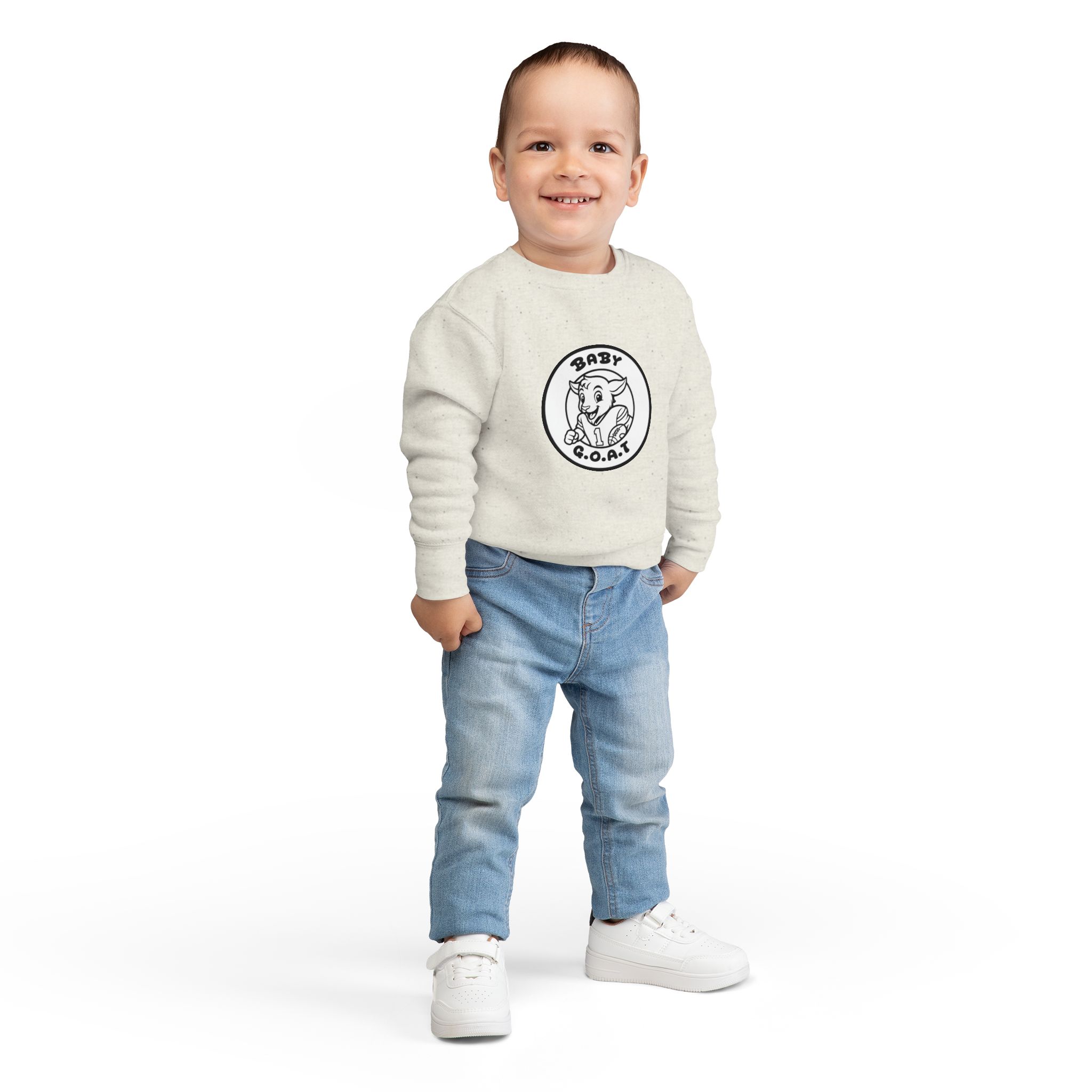 The Touchdown Star Baby G.O.A.T. Toddler Sweatshirt — Cute Goat Graphic Pullover for Infants & Toddlers - Image 4