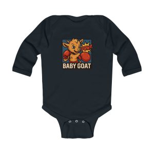 Baby G.O.A.T – Benny the Boxer Baby Goat Bodysuit — Cute Boxing Kid Graphic Infant Long Sleeve