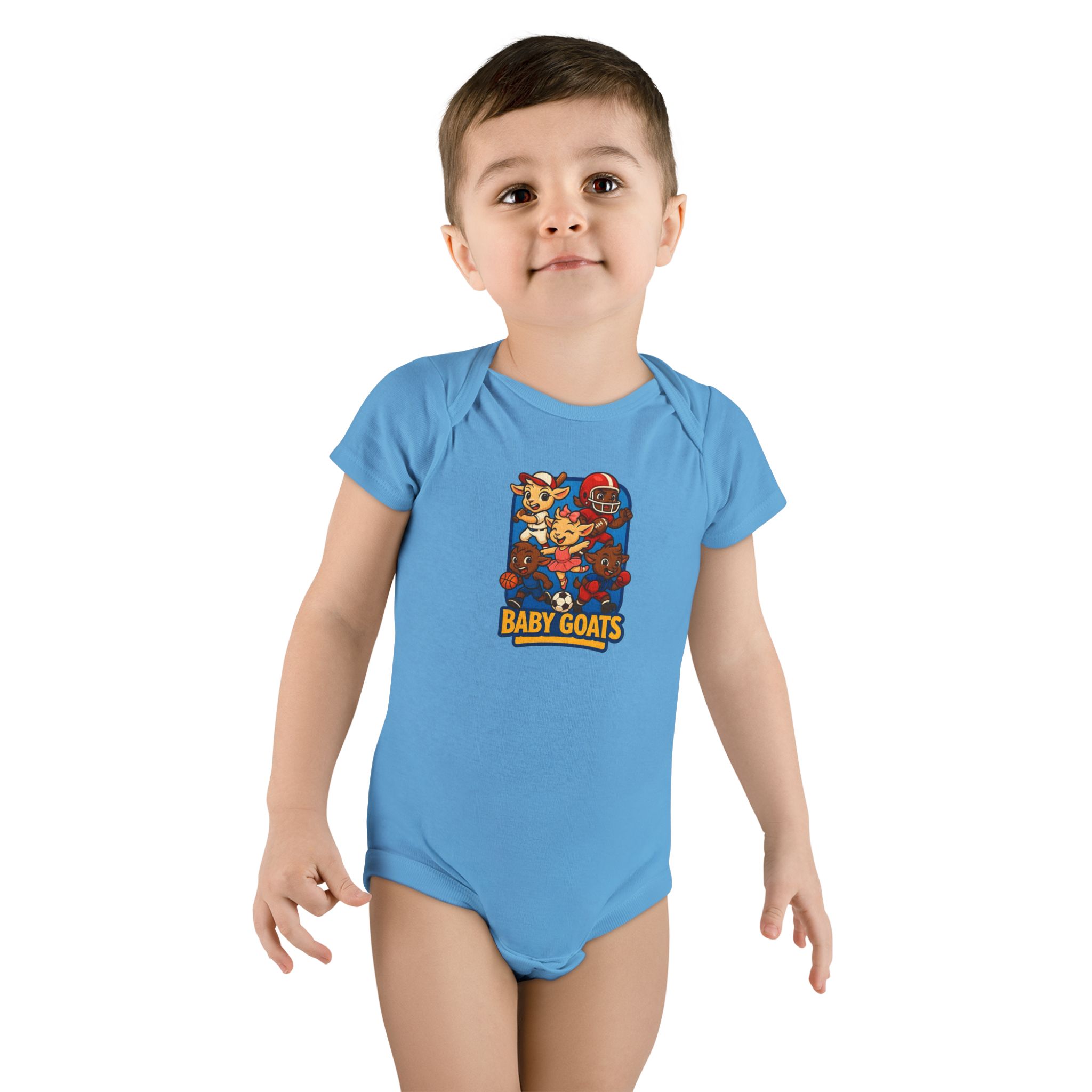 The Little Champs Crew Baby Onesie - Cute "Baby Goats" Graphic Infant Short Sleeve Bodysuit - Image 11