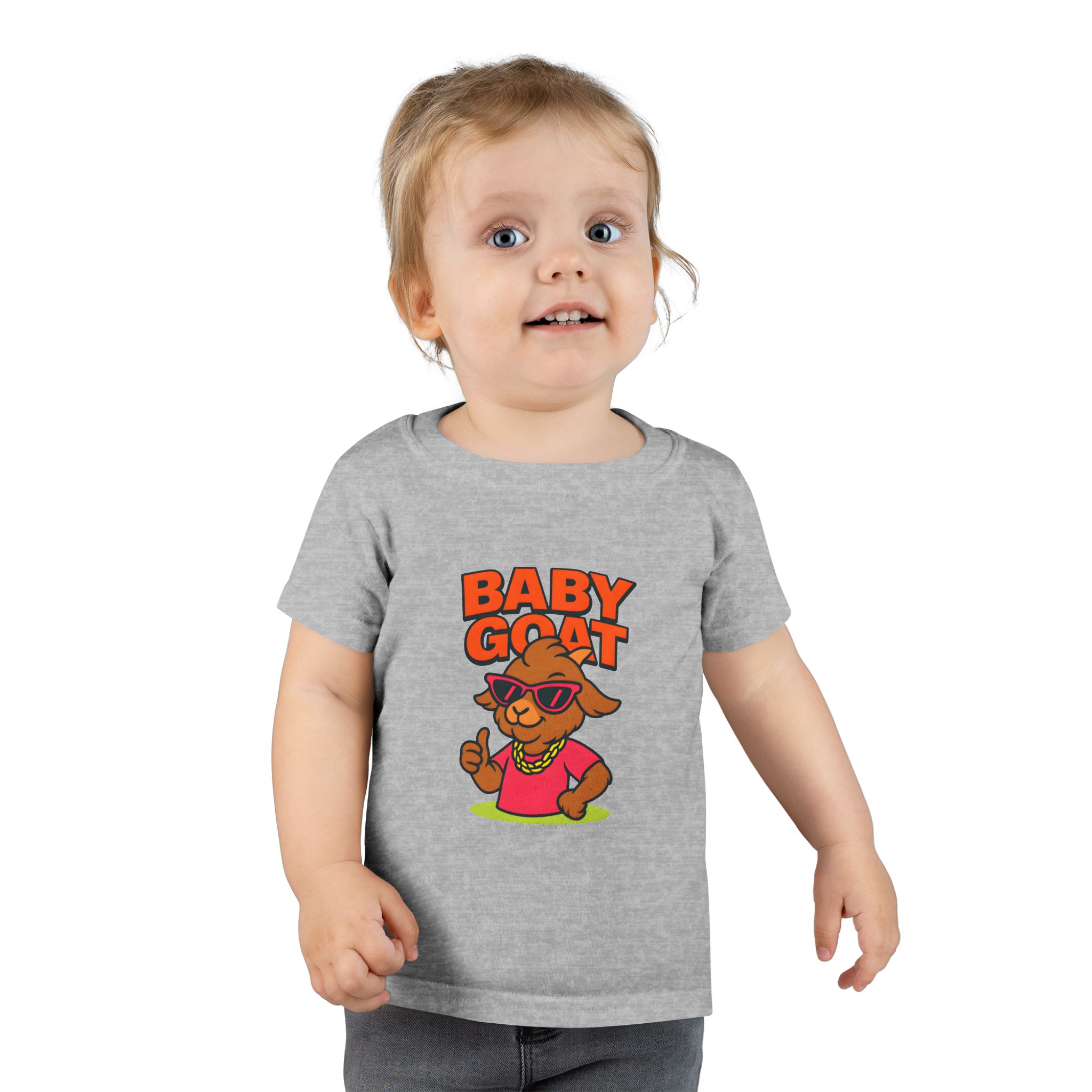 Skye the Style Queen Baby Goat Toddler T-Shirt — Cute Cartoon Kid’s Tee with 'BABY GOAT' Design - Image 3