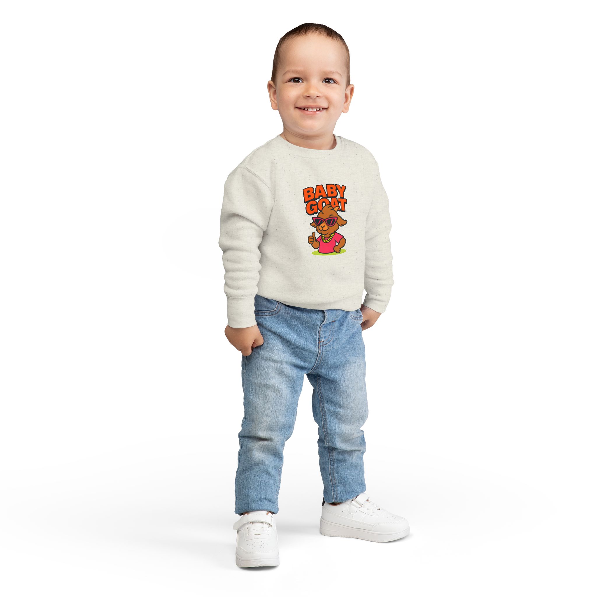 Skye the Style Queen Baby Goat Toddler Sweatshirt — Cute Cartoon Kid’s Pullover - Image 4