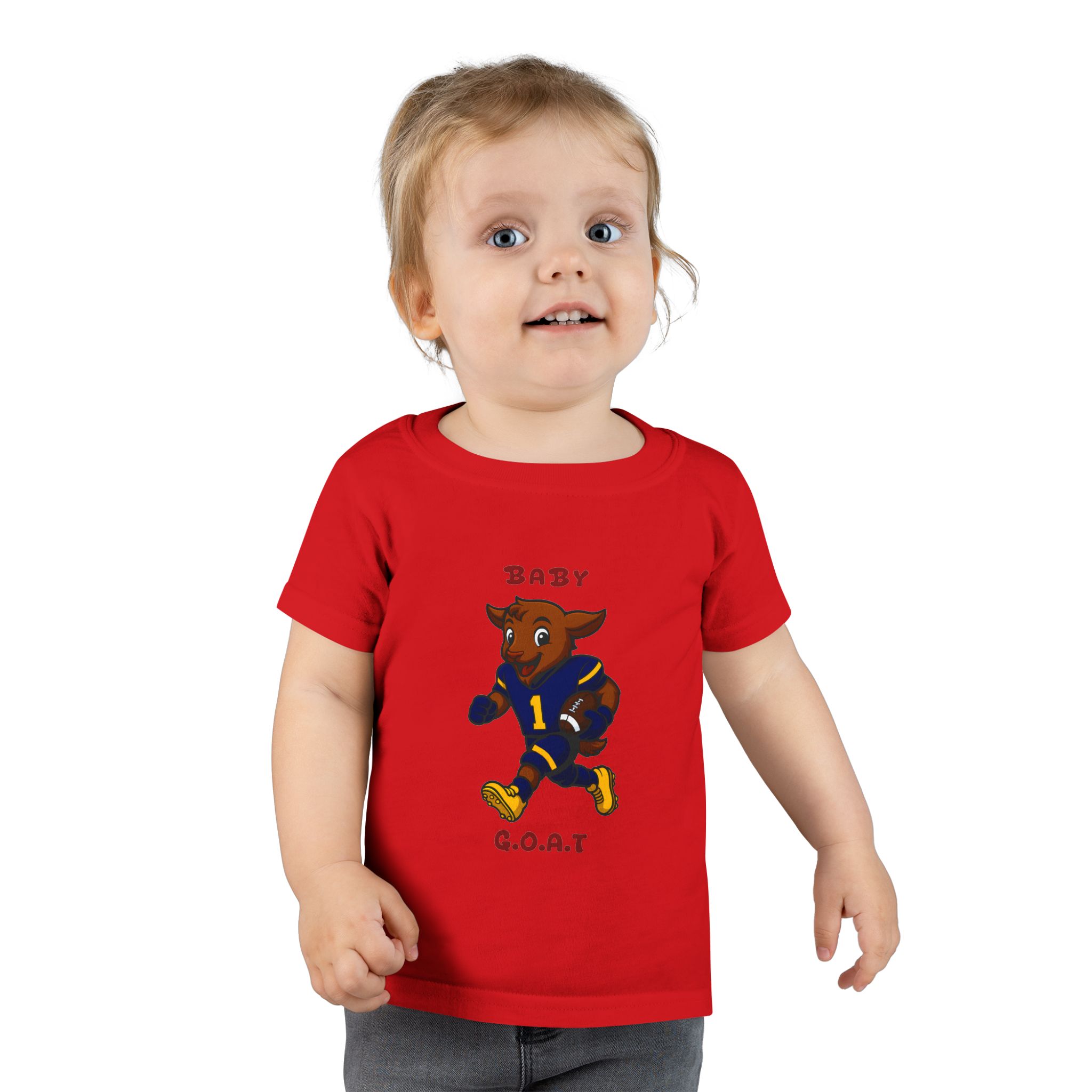 Davon The Touchdown Star In Action Baby G.O.A.T. Toddler T-Shirt — Cute Goat Football Player Kids Tee - Image 12
