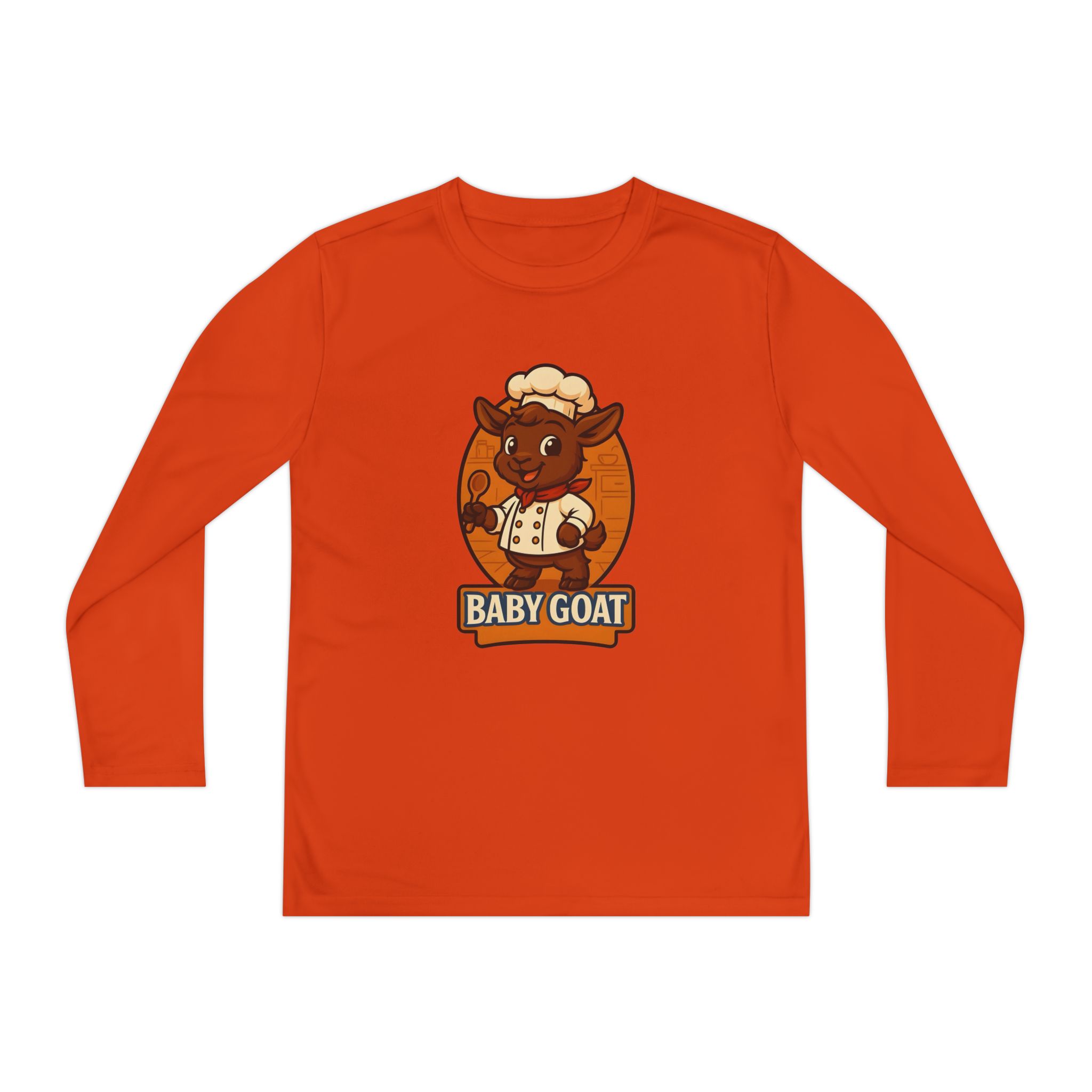 Youth Long Sleeve Tee — Cute 'Baby Goat' Cartoon Baseball Design - Image 5