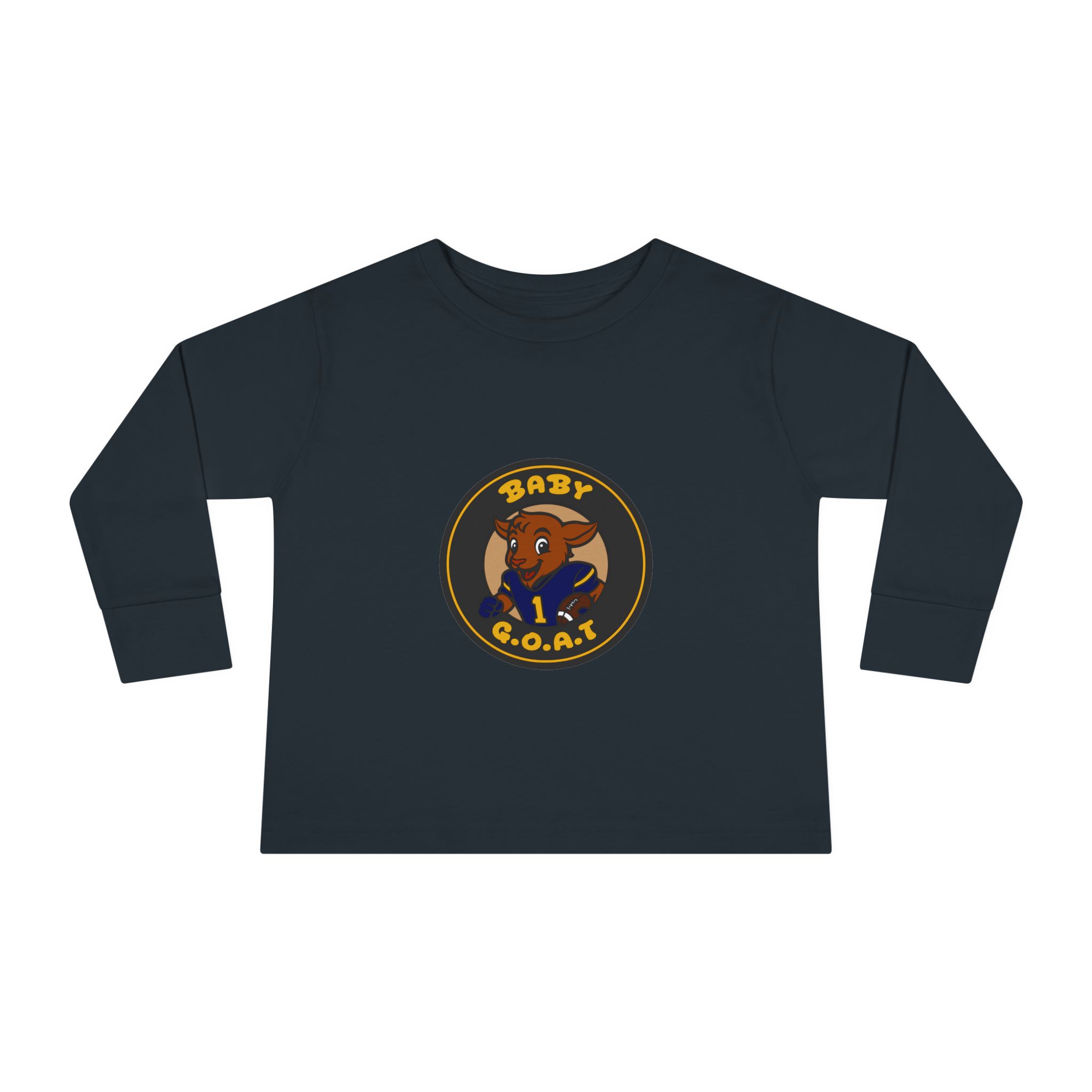 Davon The Touchdown Star Yello Background Baby G.O.A.T. Toddler Long Sleeve Tee — Cute Goat Athlete Graphic - Image 9