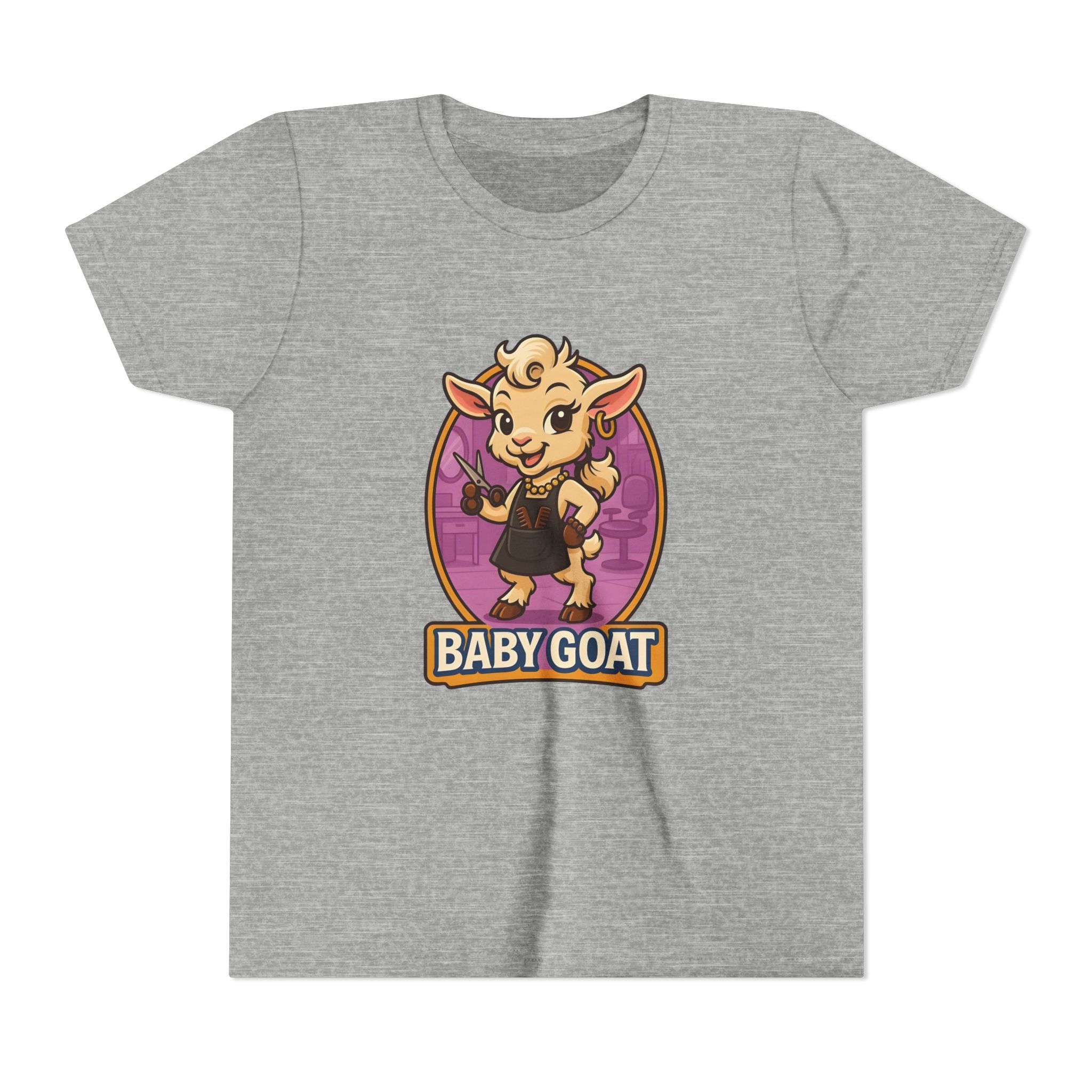 Joy the Stylist Baby Goat Youth T‑Shirt — Cute Cartoon Kid Tee with 'Baby Goat' Text - Image 13
