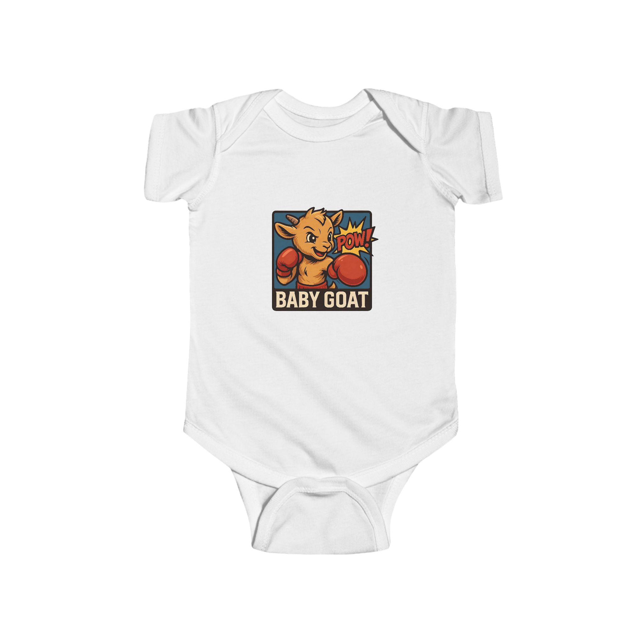 Baby G.O.A.T – Benny the Boxer Baby Goat Boxing Infant Bodysuit - "Baby Goat" Cute Boxing Kid Graphic