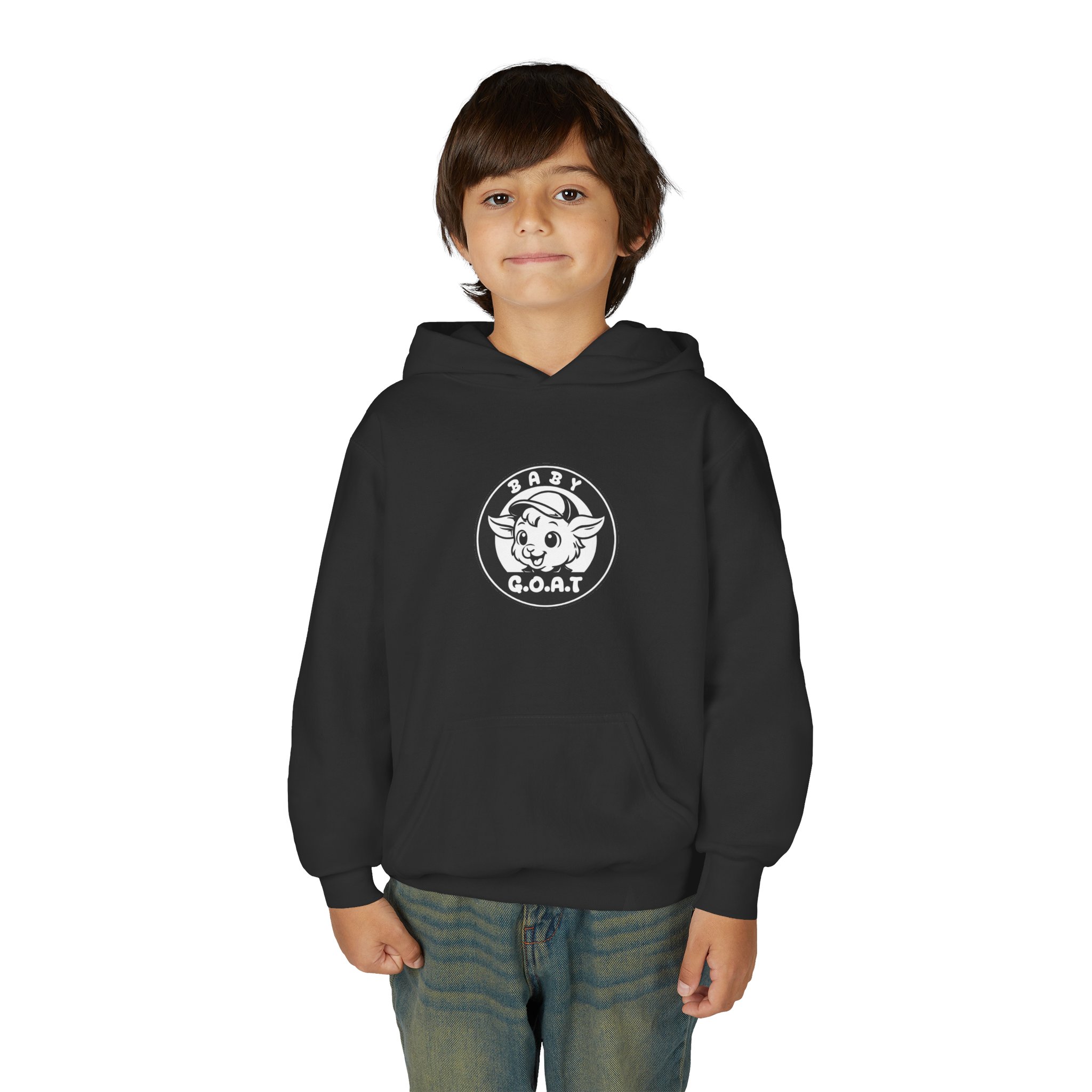 Baby G.O.A.T – Classic Edition Youth Hoodie — "Baby G.O.A.T." Cute Goat Logo Pullover - Image 3