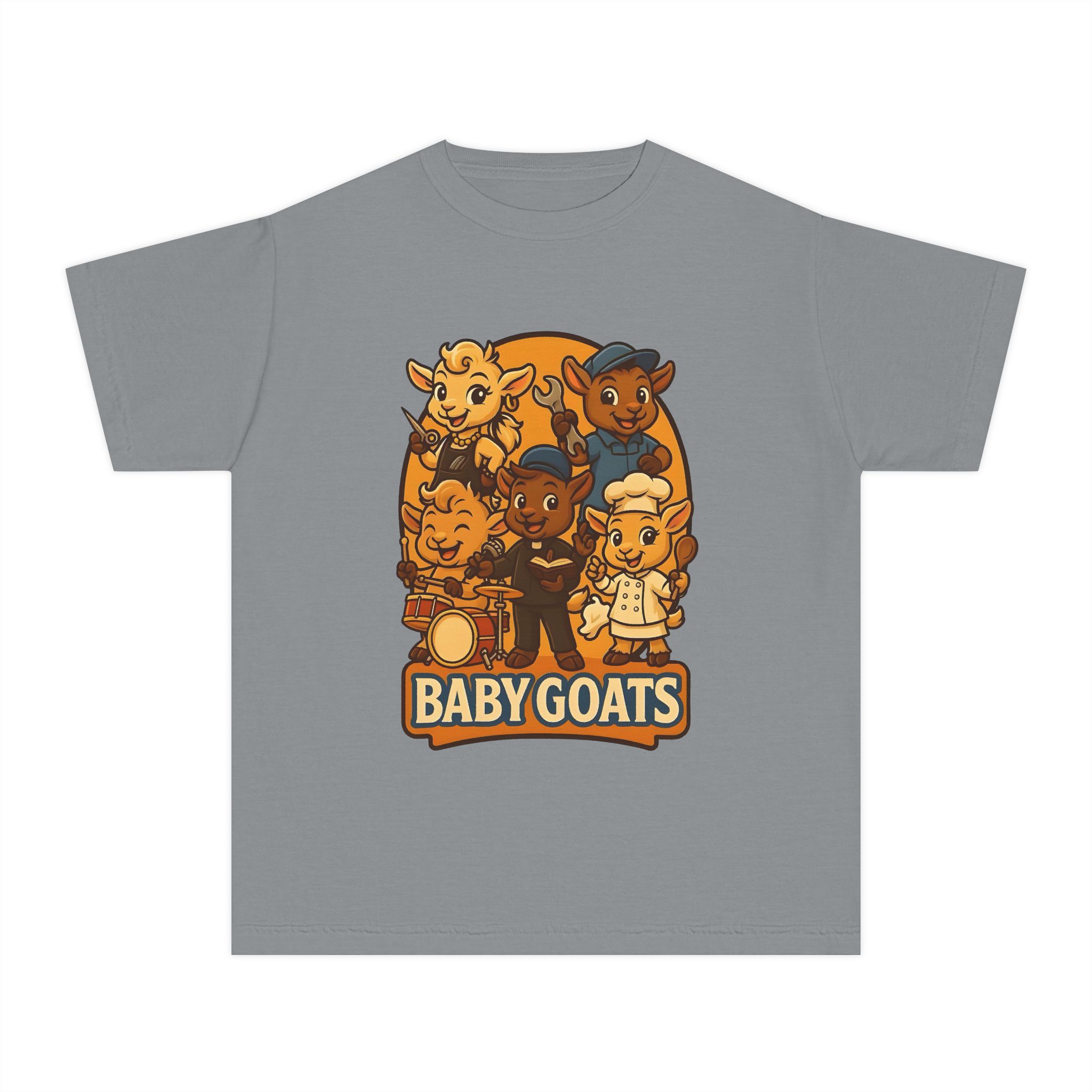 Kids "Baby Goats" Graphic Tee — Cute Cartoon Kids' Goat Band T-Shirt - Image 10