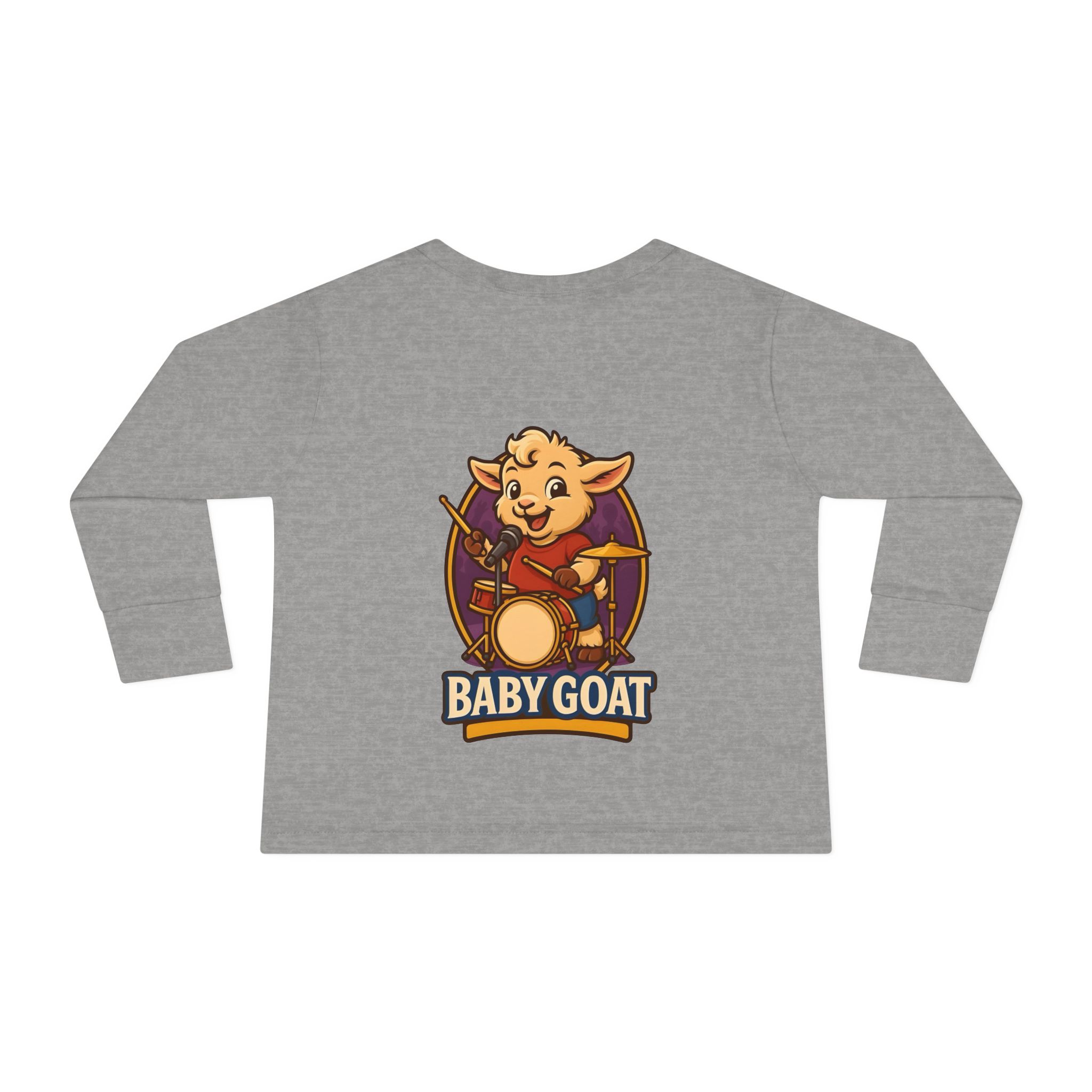 Baby Goat Drummer Toddler Long Sleeve Tee