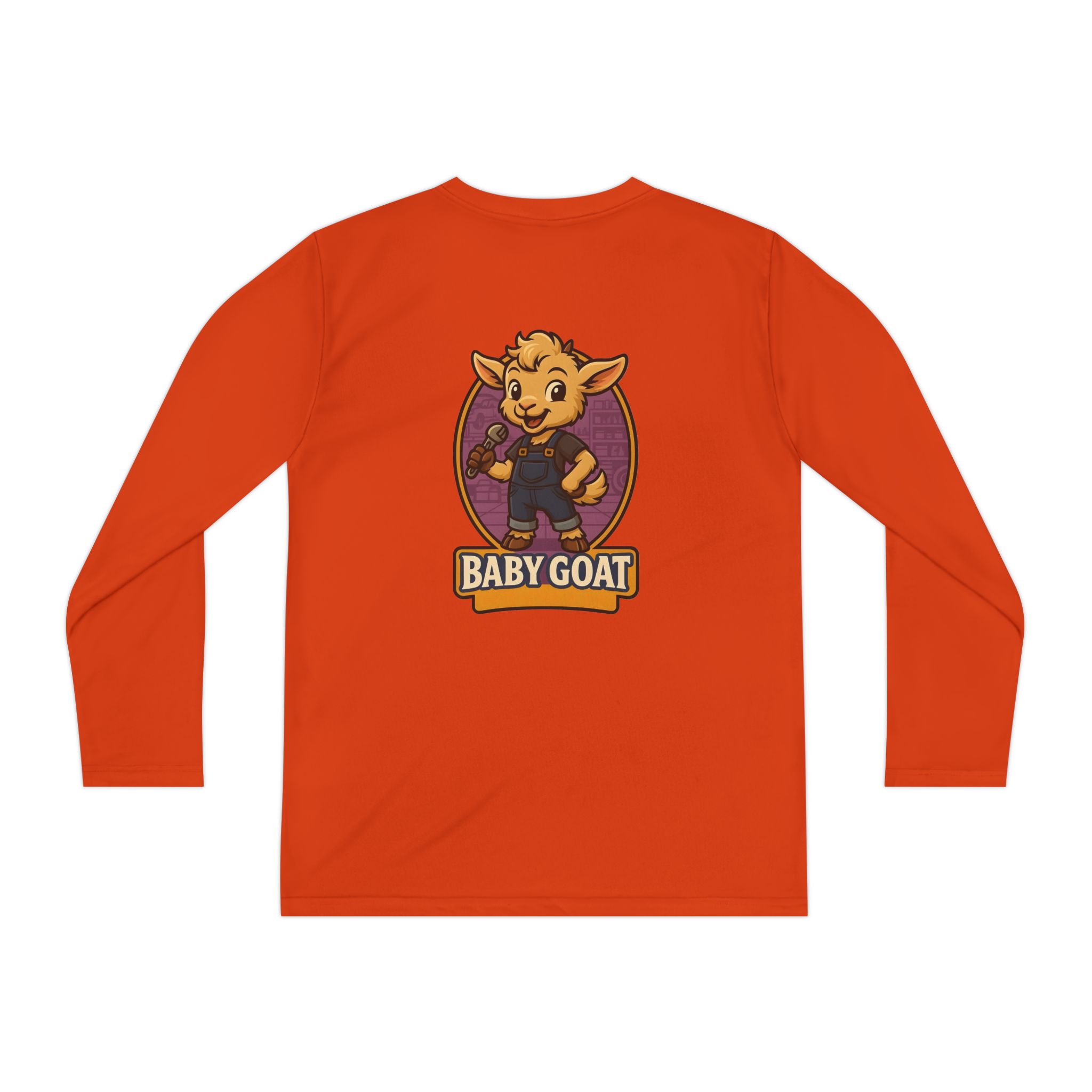 Ollie the Fix-It Baby Goat Youth Long Sleeve Tee — Cute Cartoon Kid’s 'Baby Goat' Shirt - Image 6