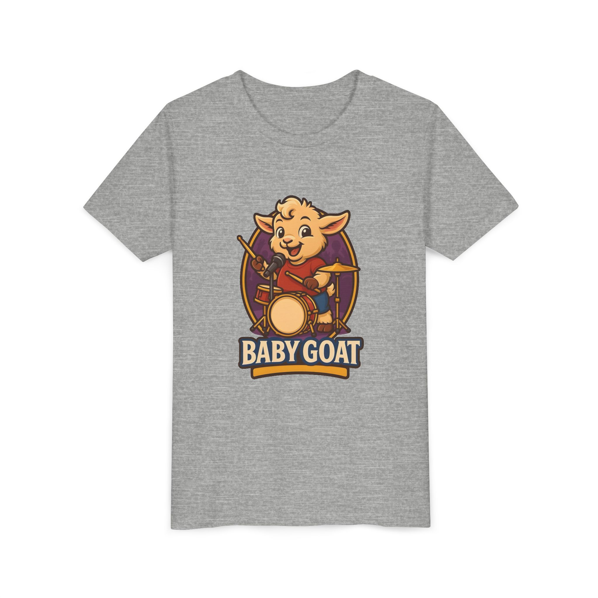 Youth Tee — Cute 'Baby Goat' Drummer Graphic Shirt for Kids - Image 15