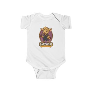 Ollie the Fix-It Goat Baby Goat Infant Bodysuit — Cute Cartoon Goat "Baby Goat" Graphic