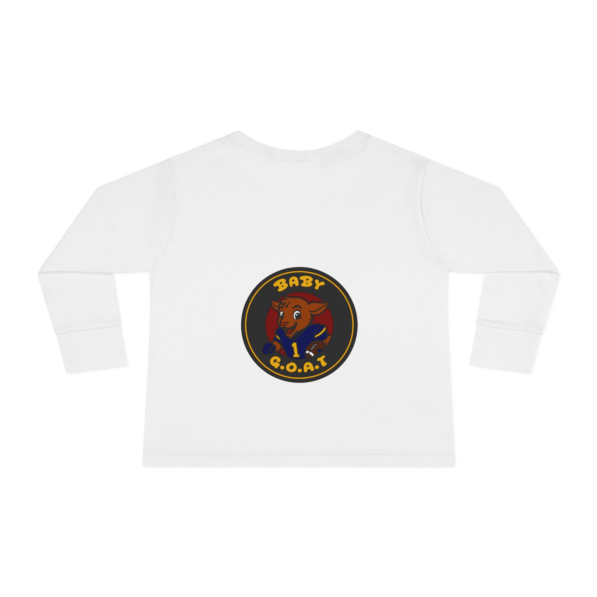 Davon The Touchdown Star Toddler Long Sleeve Tee — "Baby G.O.A.T." Goat Graphic Shirt for Kids - Image 2