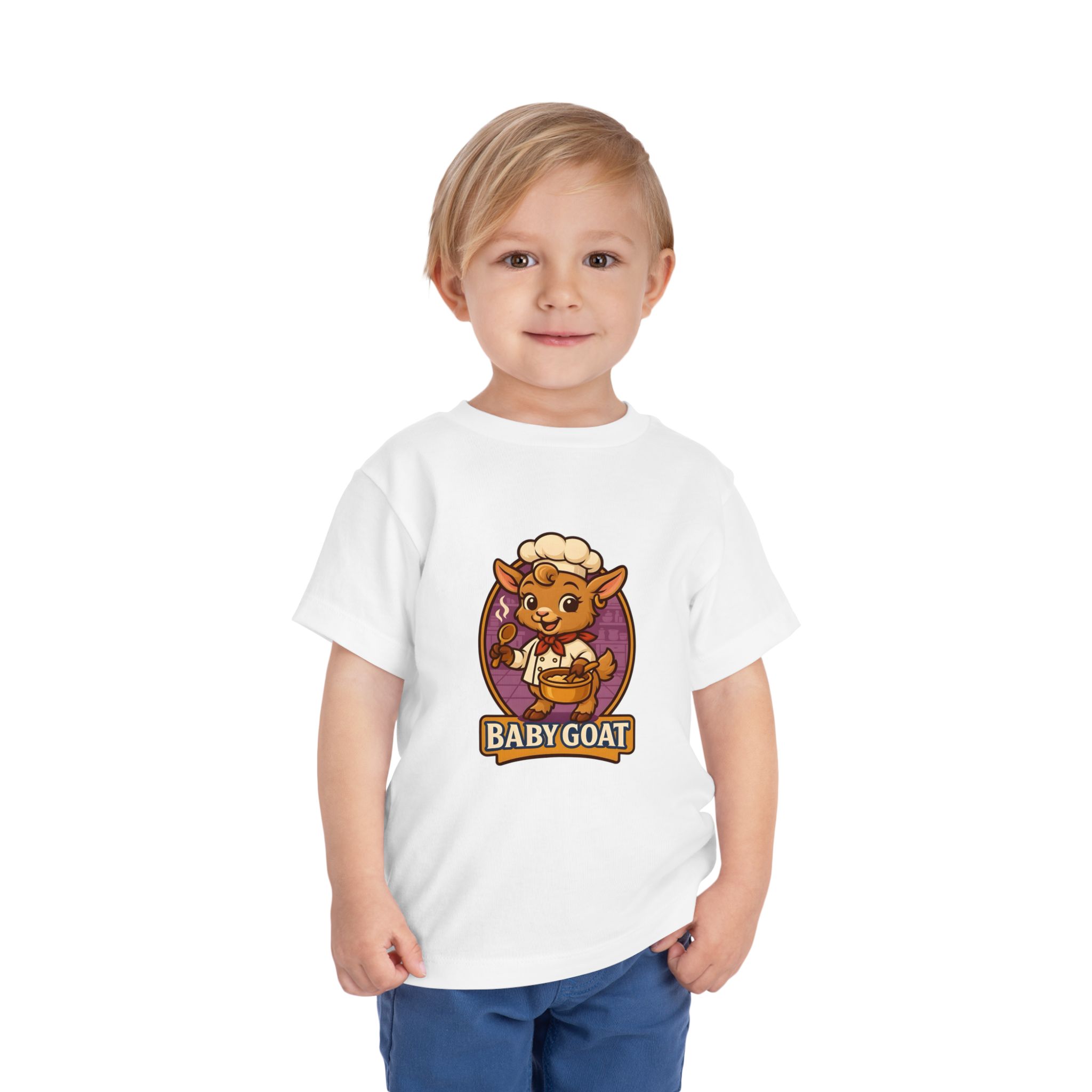 Toddler Tee — Cute 'Baby Goat' Cartoon Chef Kids Shirt - Image 3