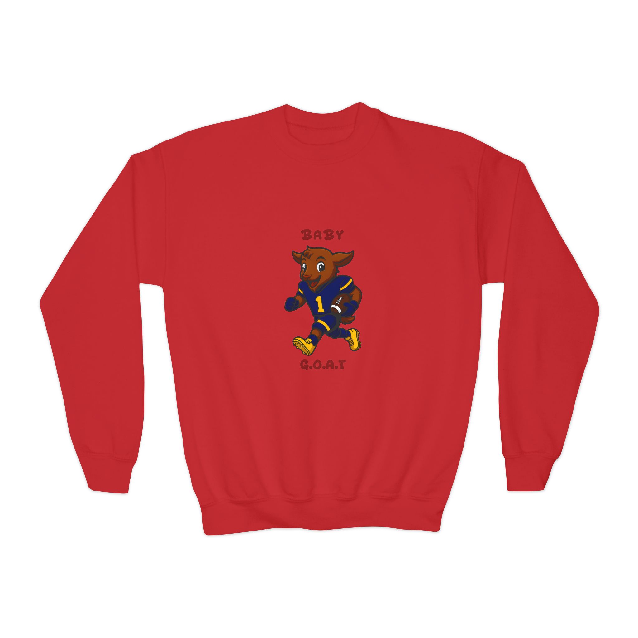 Davon The Touchdown Star In Action Baby G.O.A.T. Youth Crewneck Sweatshirt — Cute Cartoon Goat Graphic - Image 13