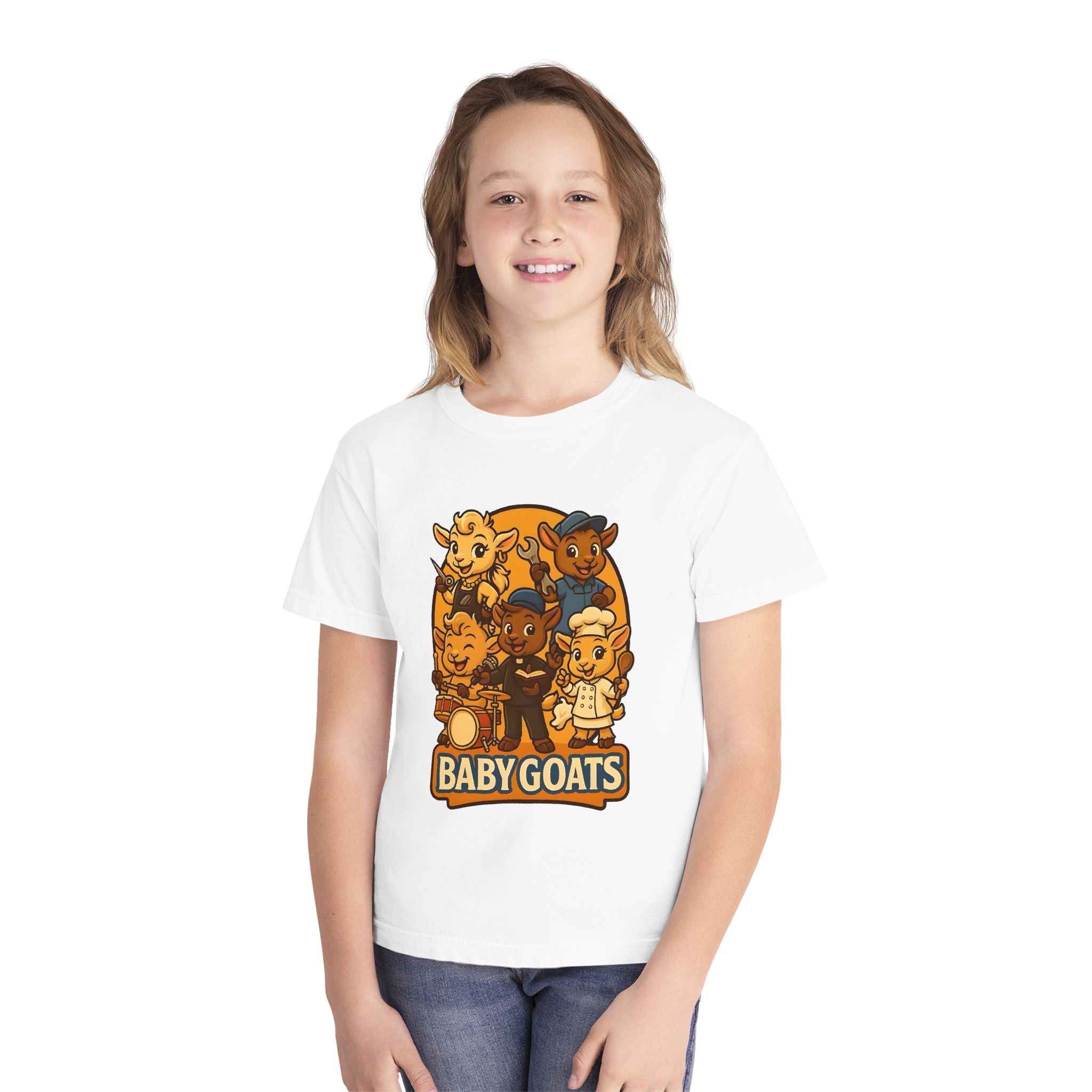 Kids "Baby Goats" Graphic Tee — Cute Cartoon Kids' Goat Band T-Shirt - Image 3
